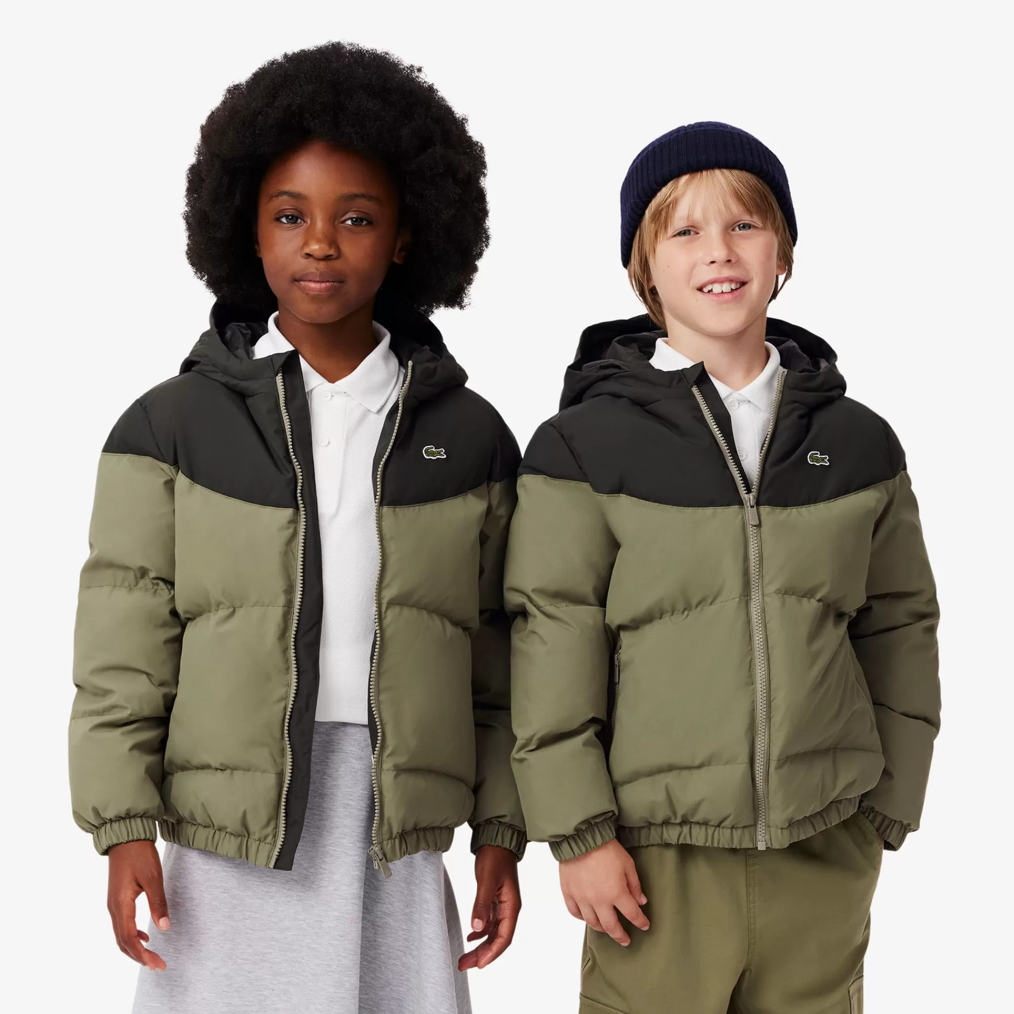 Crianças LACOSTE Moda Menina | Moda Menino^Blusão Colorblock Acolchoado de Tafetá