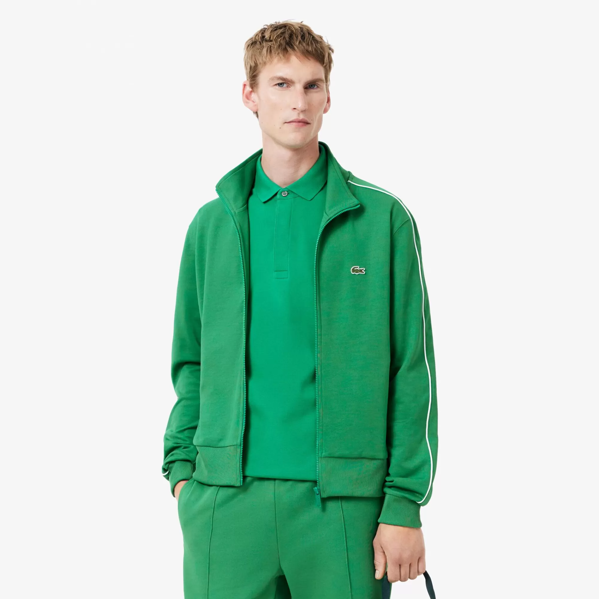 LACOSTE Sweatshirt^Blusão de Treino em Piqué Paris com Fecho à Frente