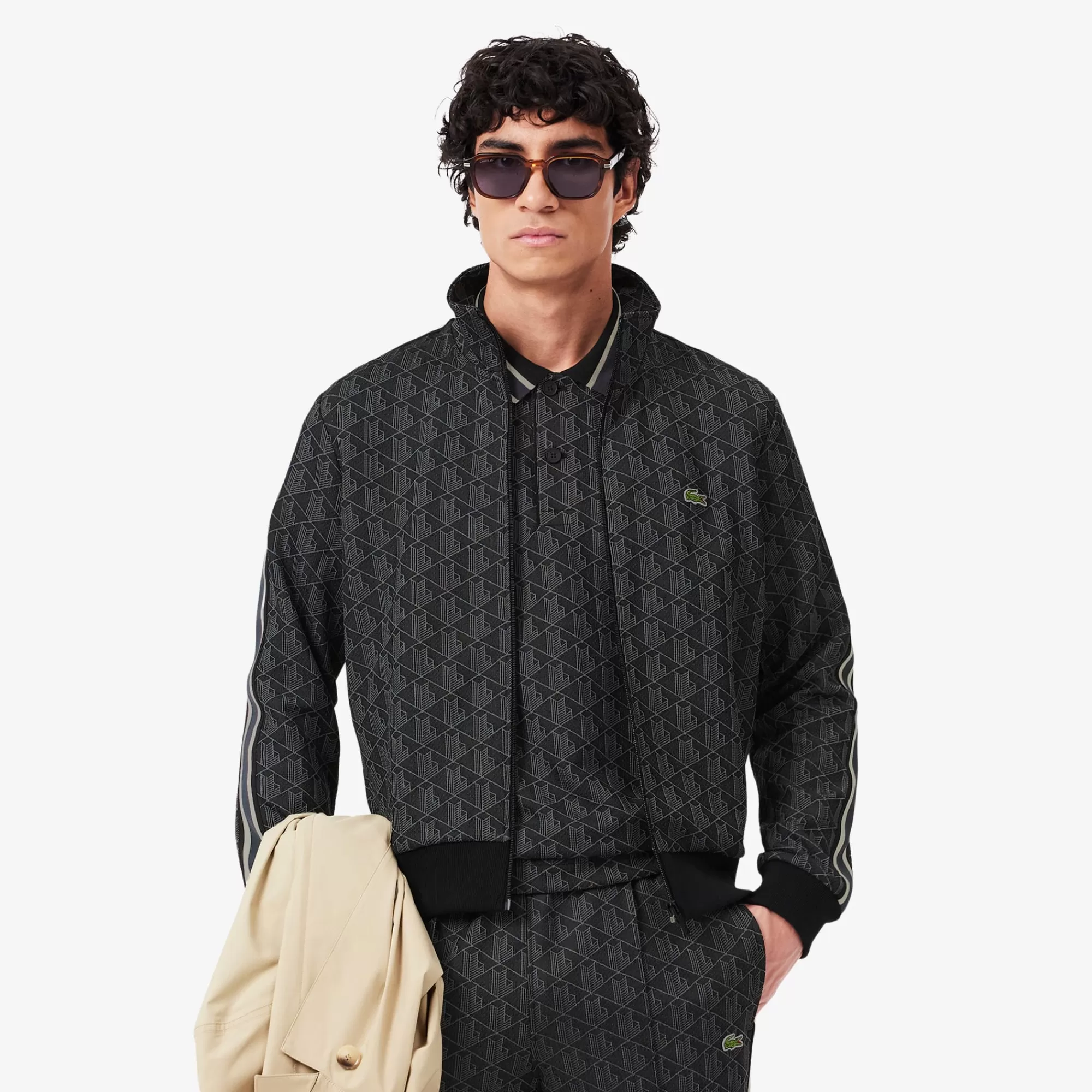 LACOSTE Sweatshirt^Blusão de Treino Paris em Jacquard com Fecho