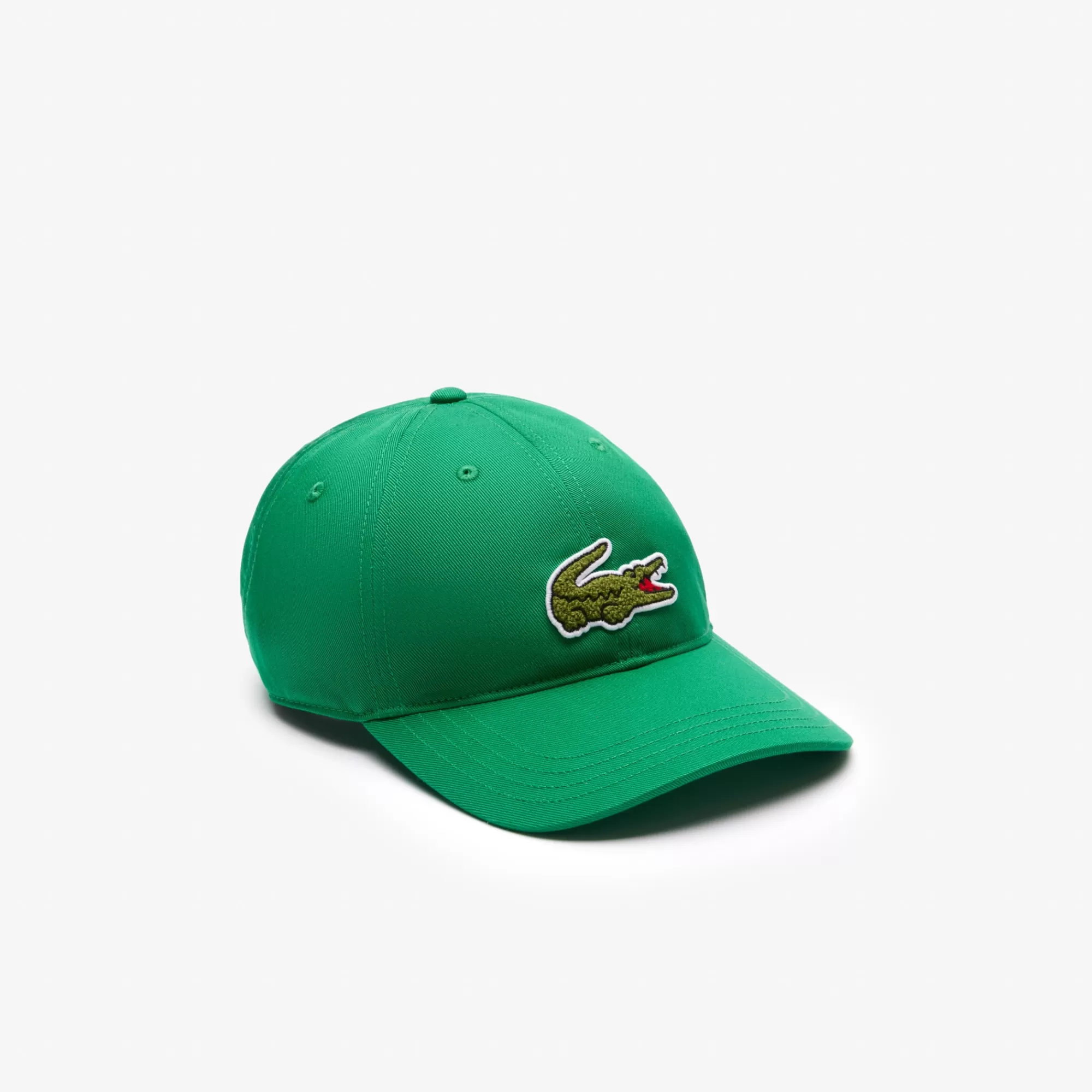 MULHER LACOSTE Luvas & Gorros | Bonés & Chapéus^Boné de Sarja de Algodão com Emblema de Crocodilo