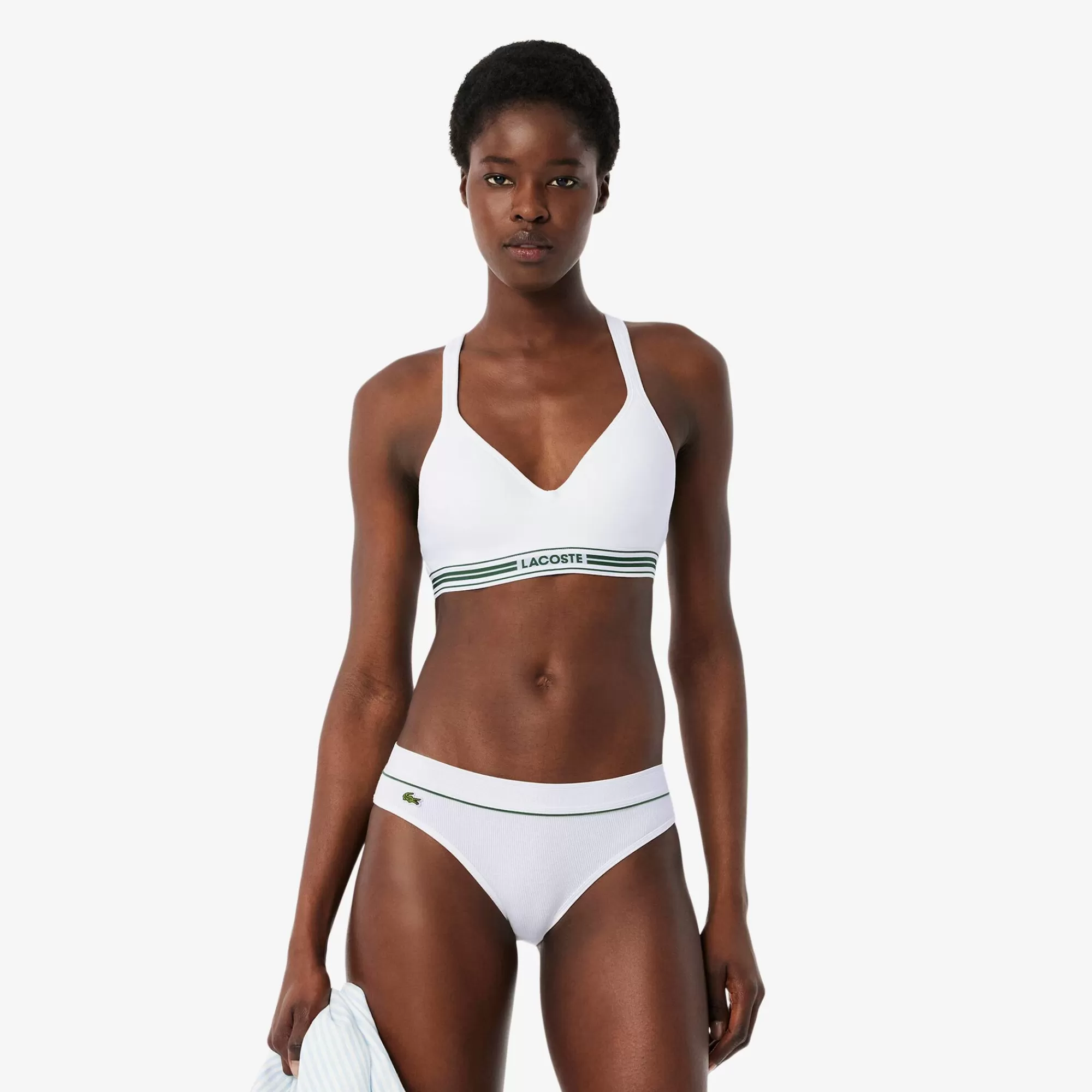 MULHER LACOSTE Roupa Interior E Roupa De Casa | Roupa Interior^Bralette de Algodão Elástico Acolchoado