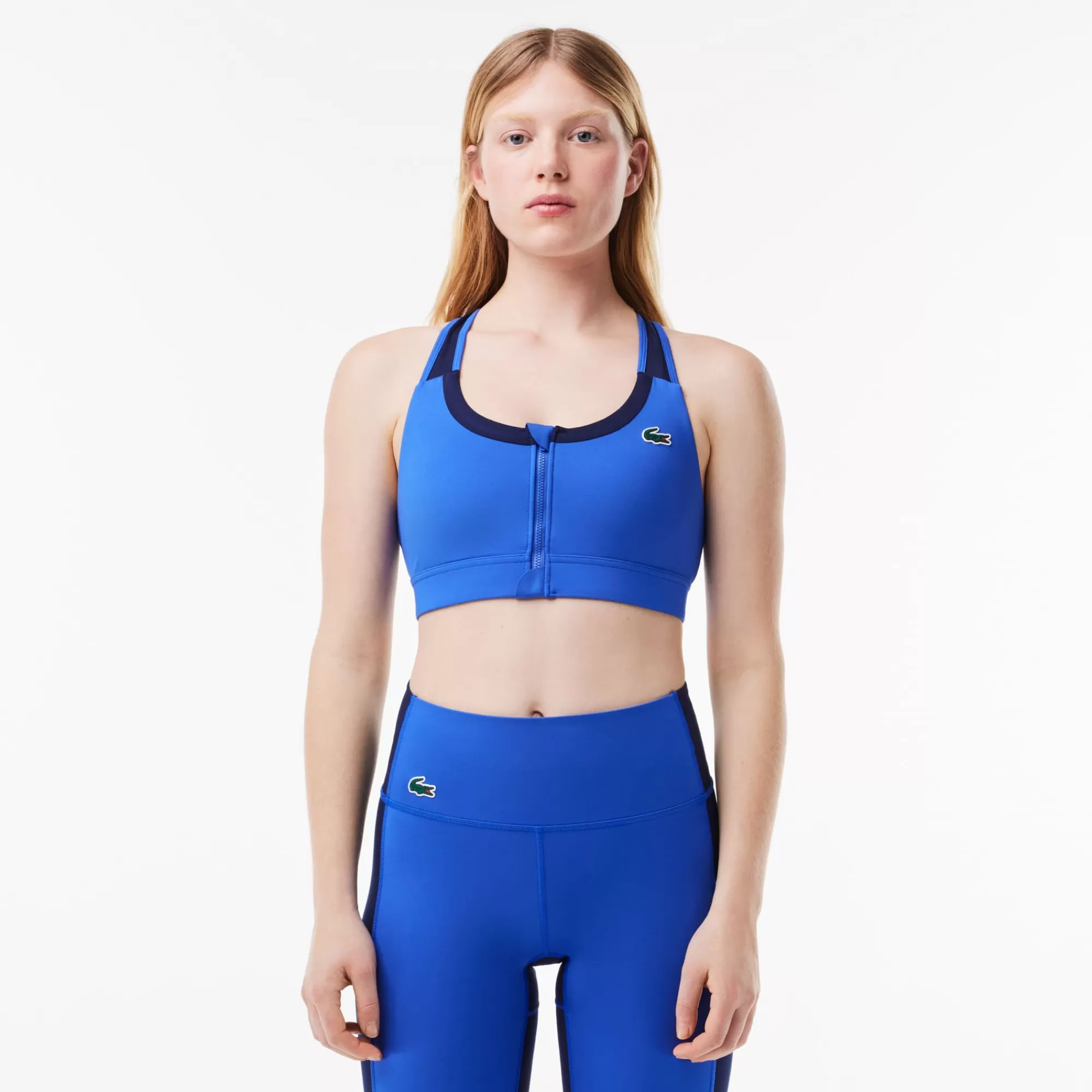 MULHER LACOSTE Ginásio & Treino | Sutiã De Desporto & Leggings^Bralette Desportivo Elástico em Colorblock com Fecho