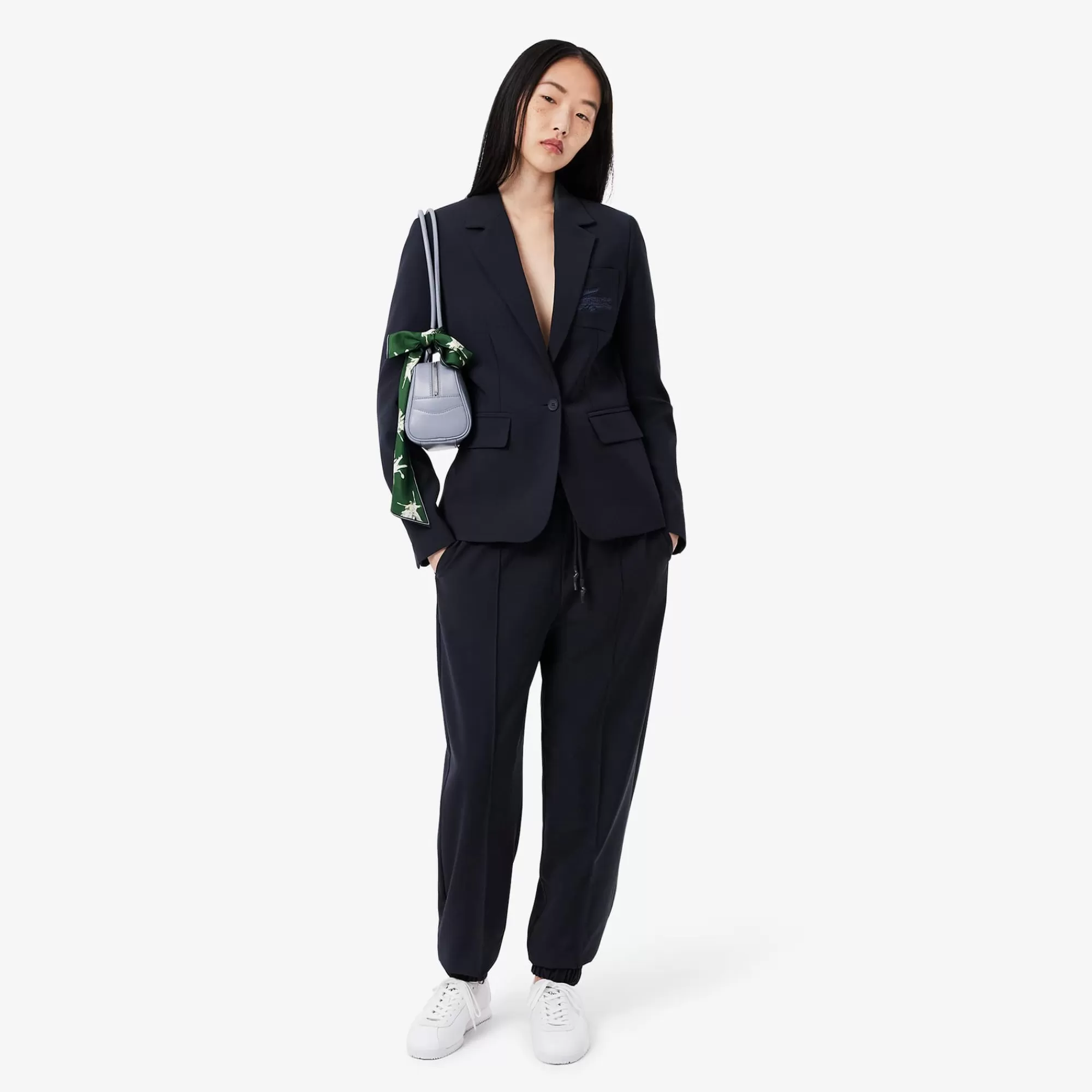 MULHER LACOSTE Calças & Calções^Calças de Fato de Treino Oversize com Mistura de Lã