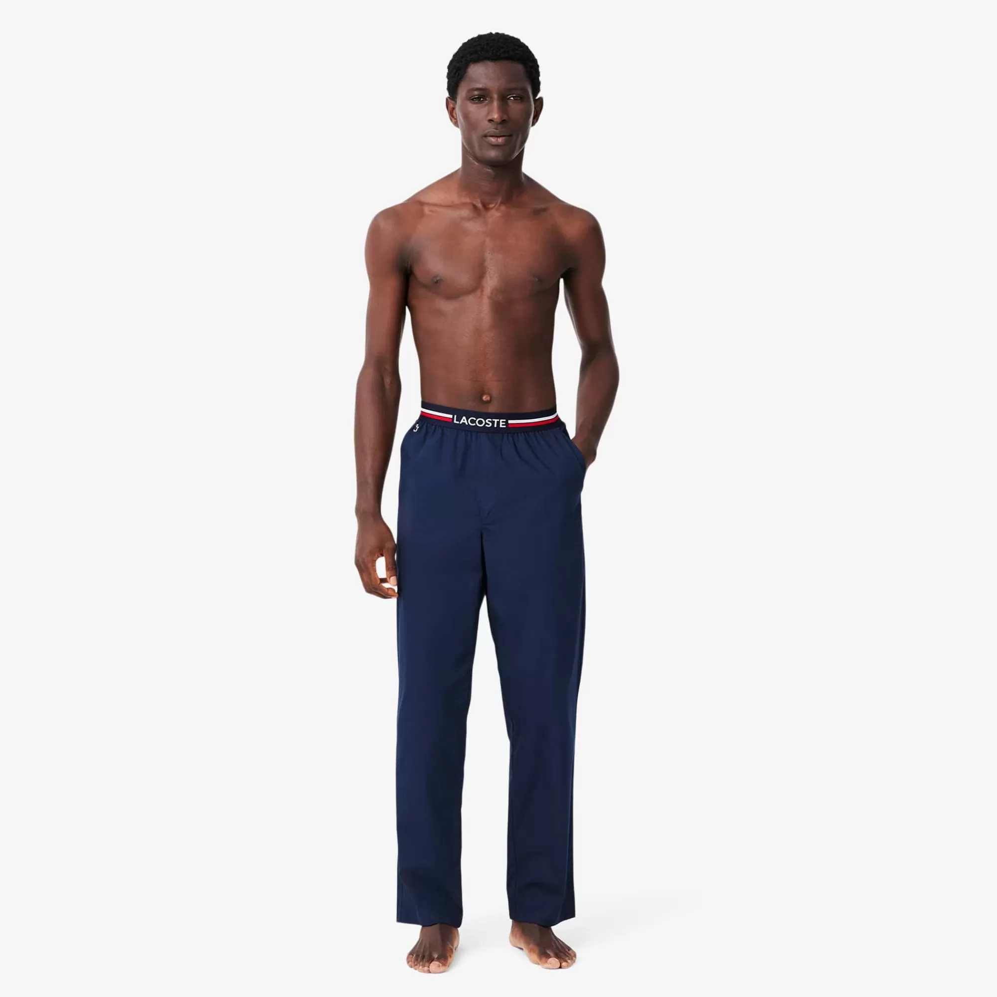LACOSTE Roupa De Casa | Pijamas^Calças de pijama straight fit em popelina de algodão para homem