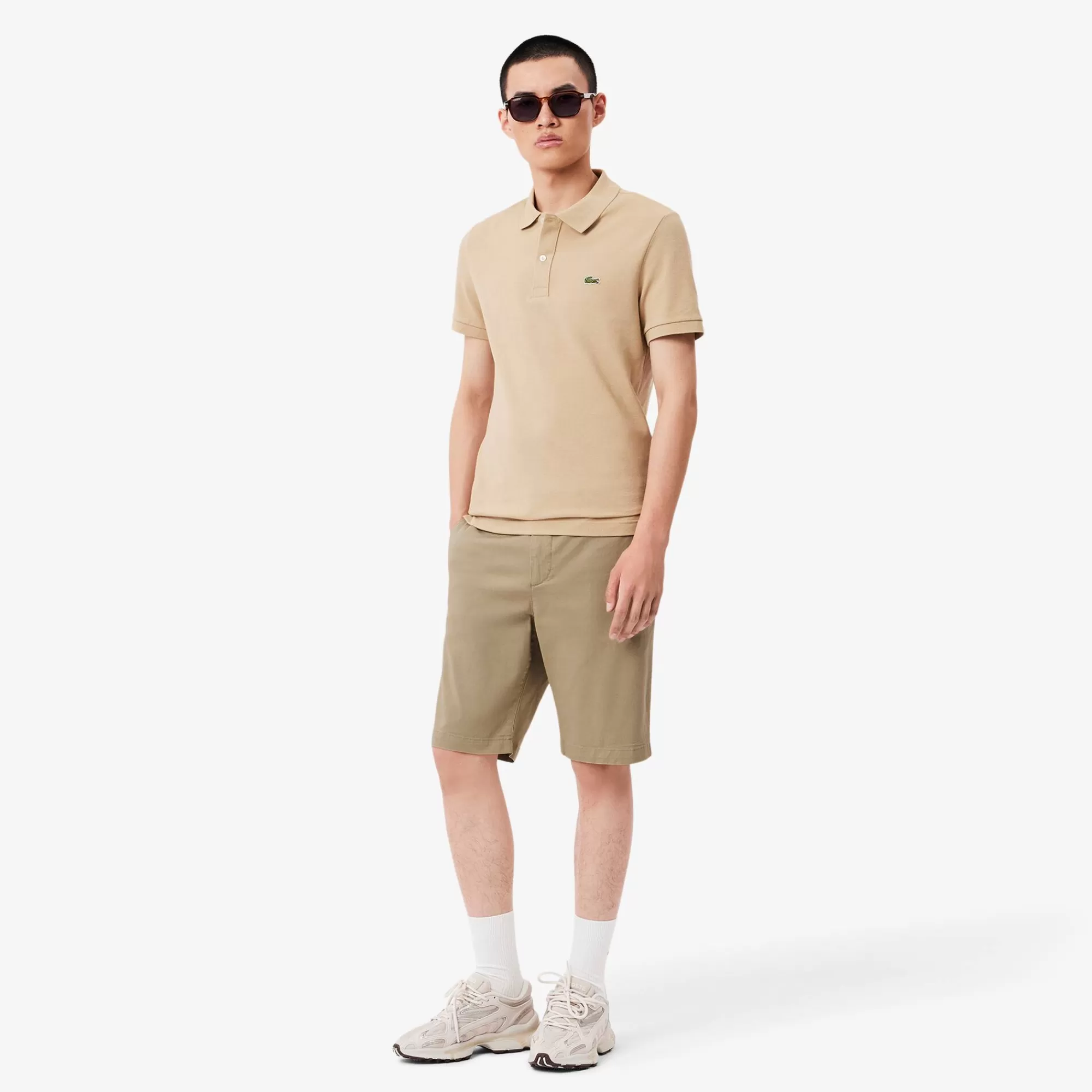 LACOSTE Calças & Calções^Calções Chino de Algodão Elásticos Slim Fit