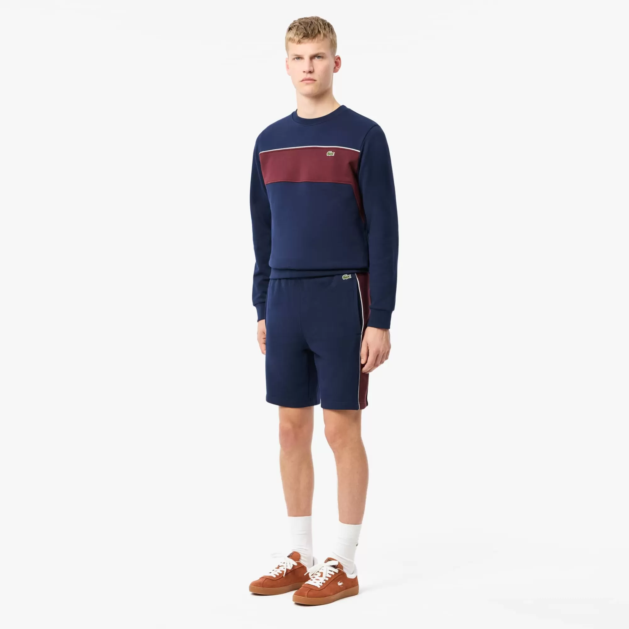 LACOSTE Calças & Calções^Calções Colorblock em Felpa Regular Fit