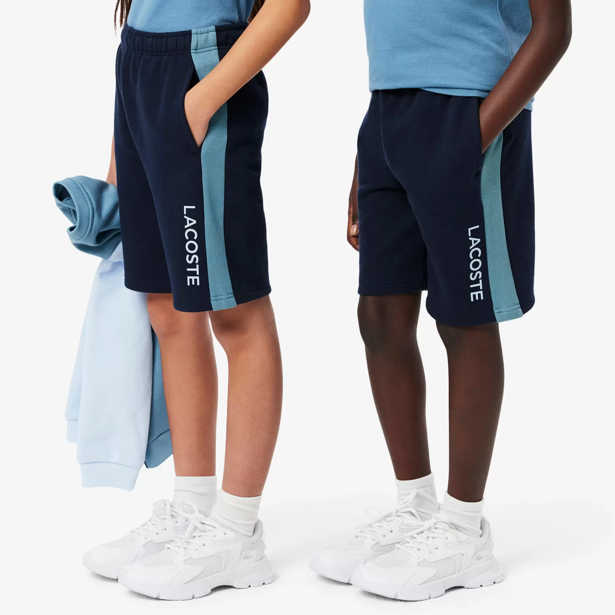 Crianças LACOSTE Moda Menina | Moda Menino^Calções Colour-Block em Felpa