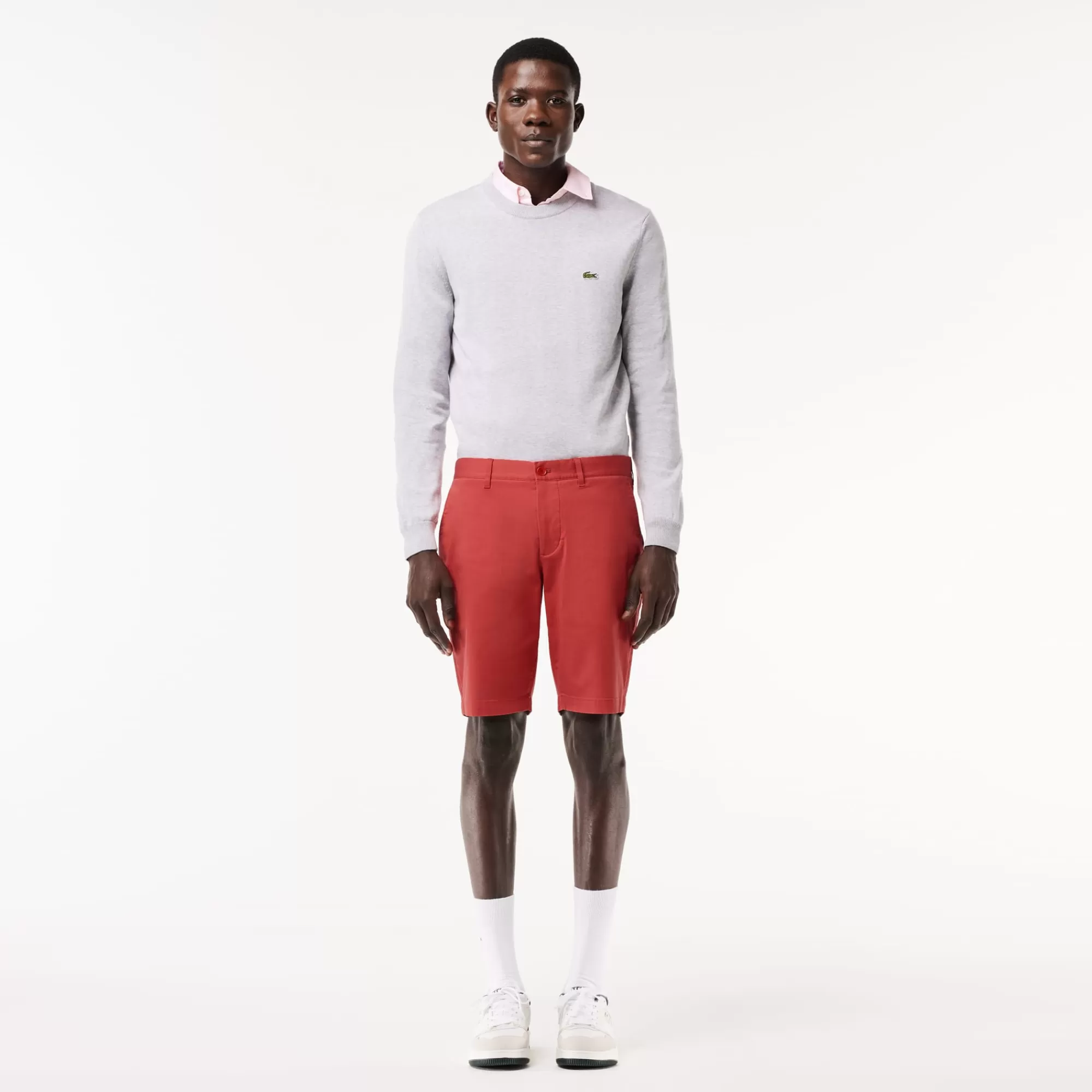 LACOSTE Calças & Calções^Calções de Algodão Elástico Slim Fit