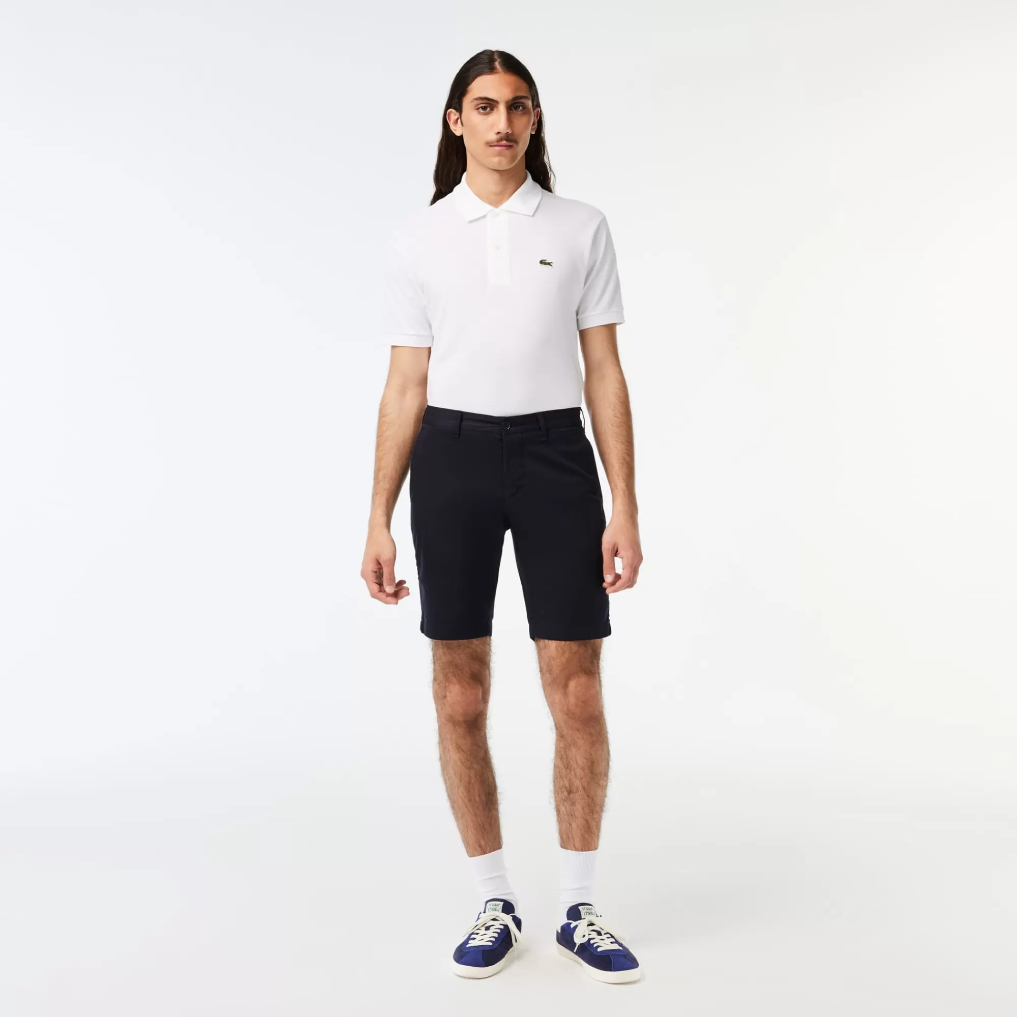 LACOSTE Calças & Calções^Calções de Algodão Elástico Slim Fit