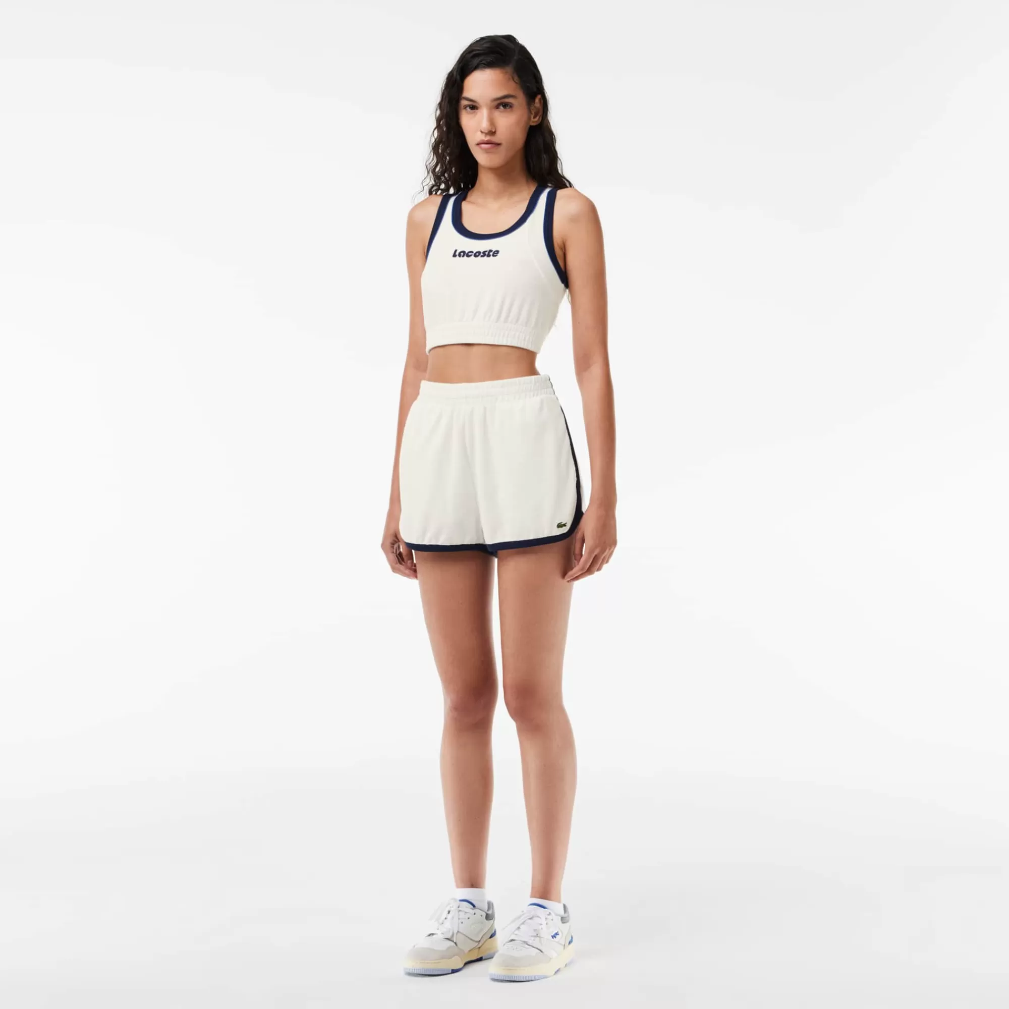 MULHER LACOSTE Calças & Calções^Calções de Algodão Terry com Pormenores em Contraste