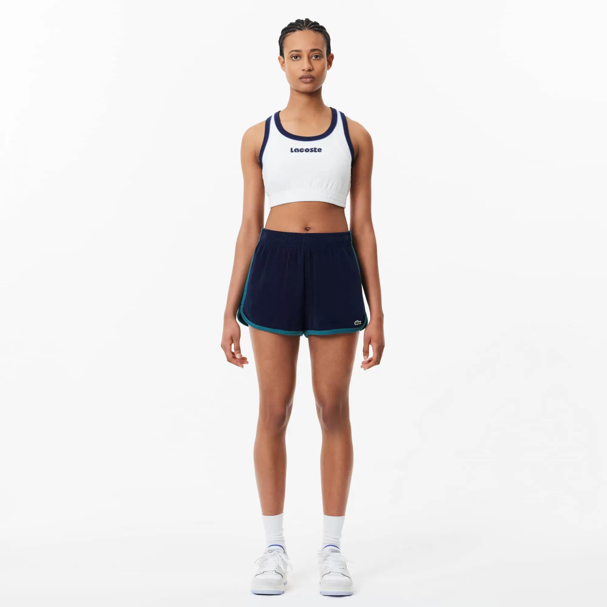 MULHER LACOSTE Calças & Calções^Calções de Algodão Terry com Pormenores em Contraste