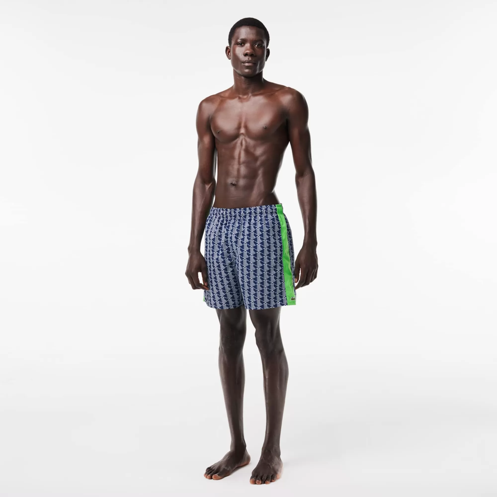 LACOSTE Roupa De Banho^Calções de banho de comprimento médio com estampado de monograma