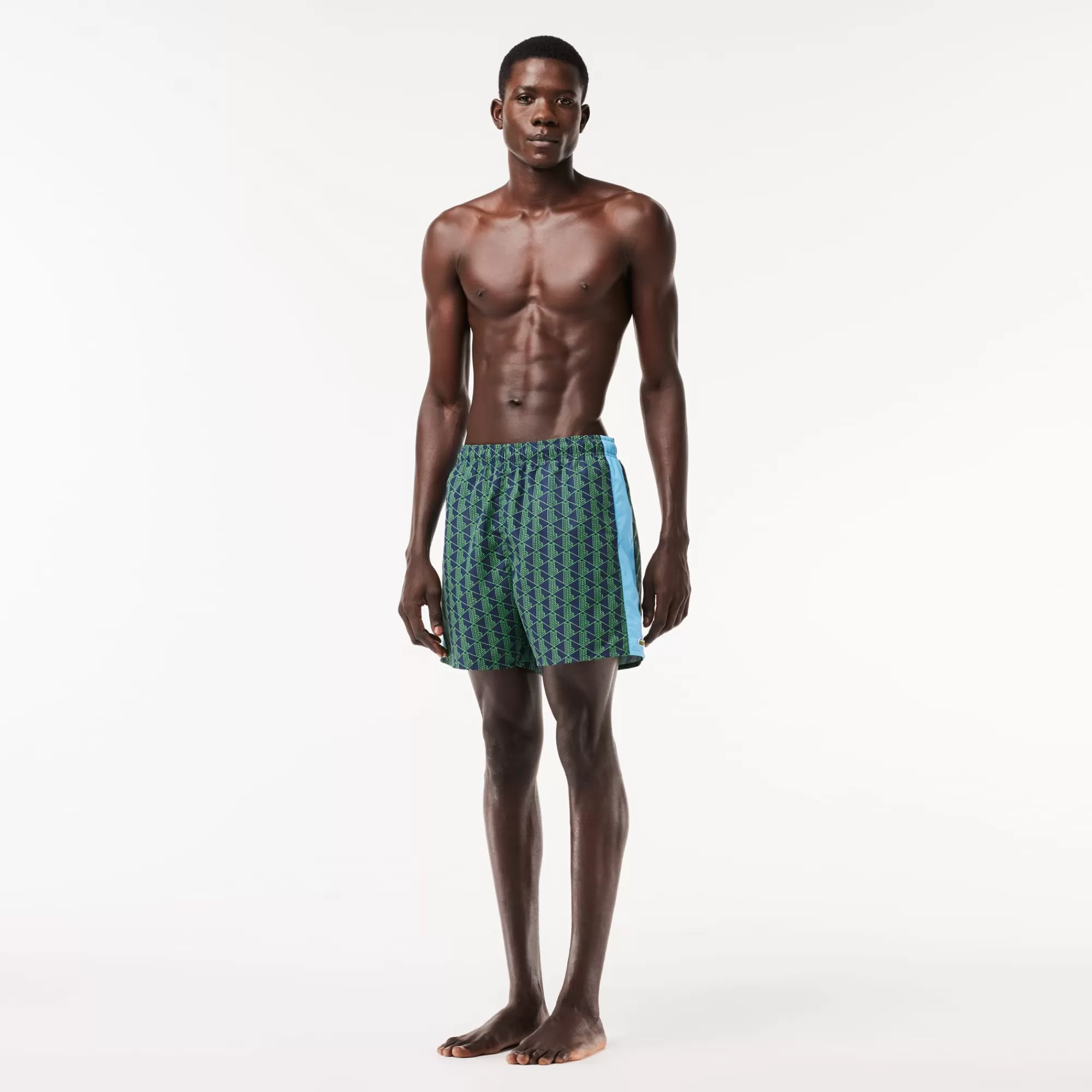 LACOSTE Roupa De Banho^Calções de banho de comprimento médio com estampado de monograma