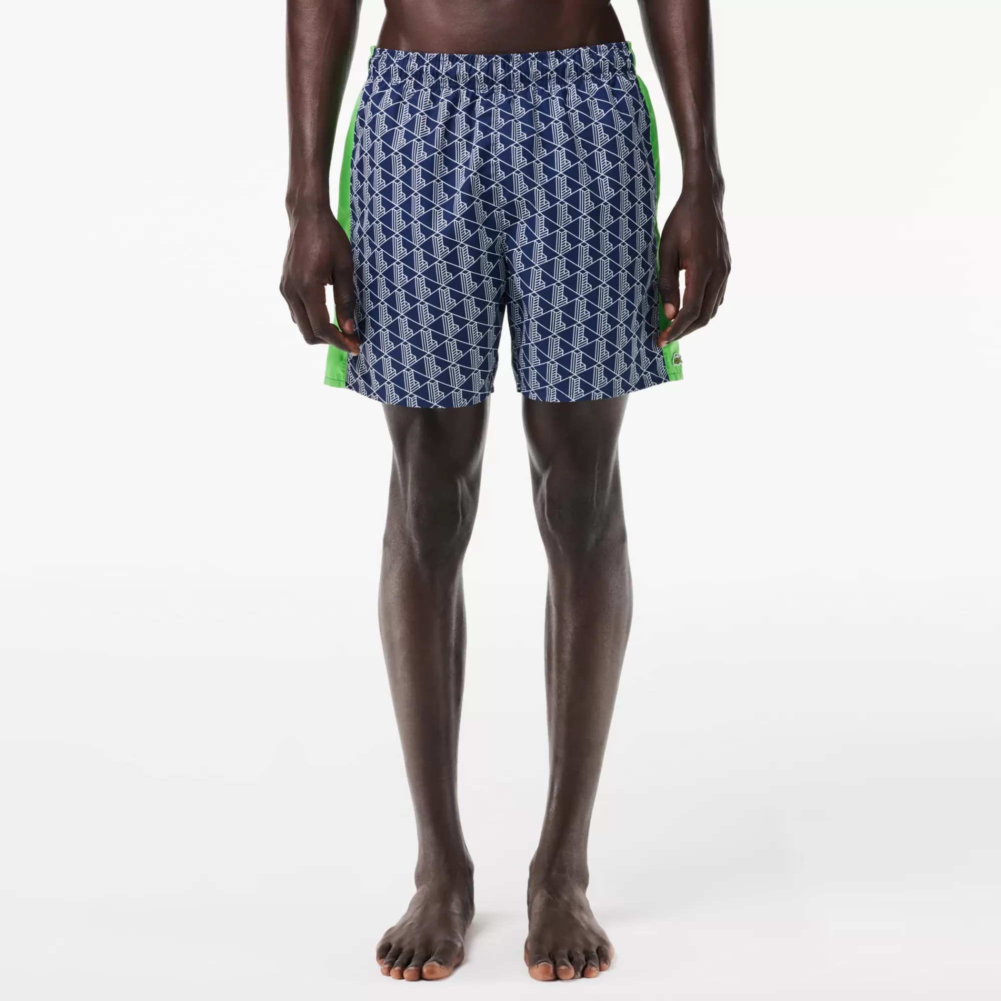 LACOSTE Roupa De Banho^Calções de banho de comprimento médio com estampado de monograma