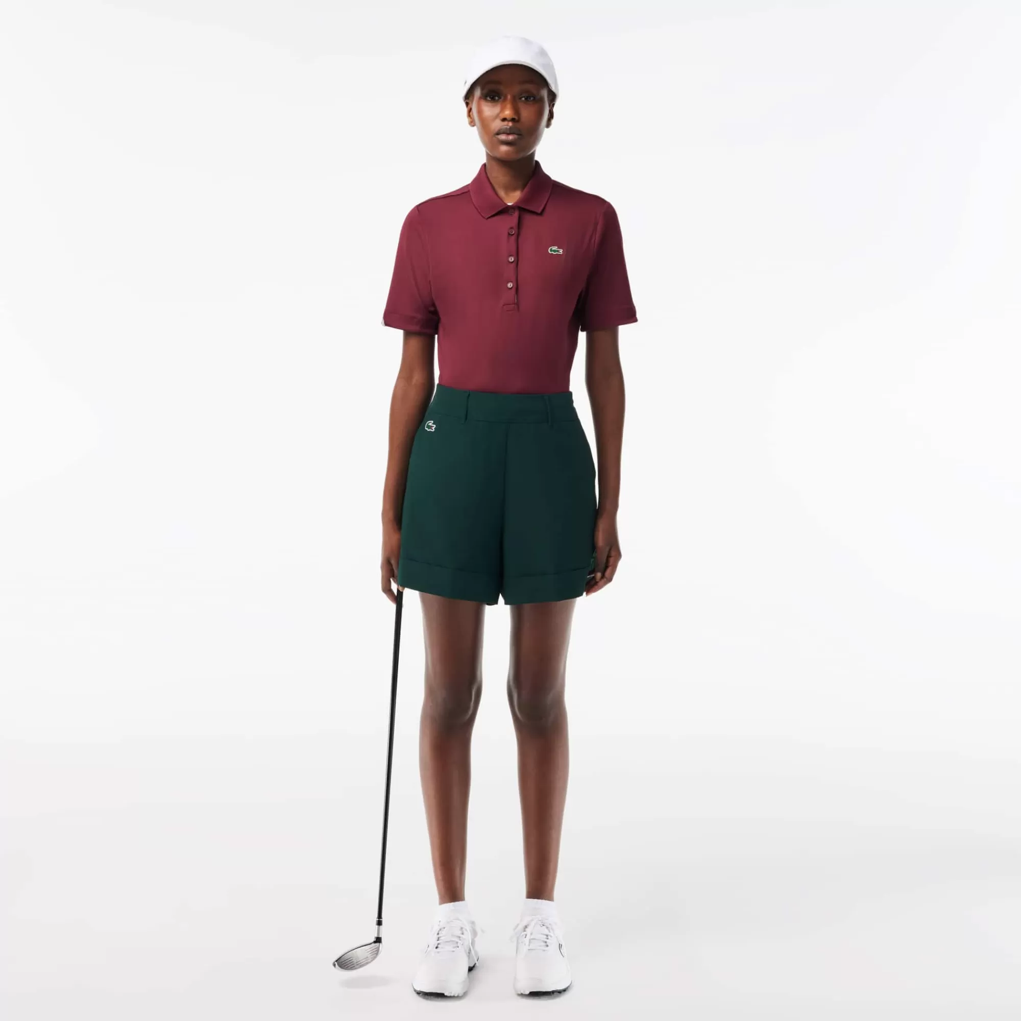 MULHER LACOSTE Golfe | Roupa Deportiva Mulher^Calções de Golf em Tafetá Elásticos e Leves