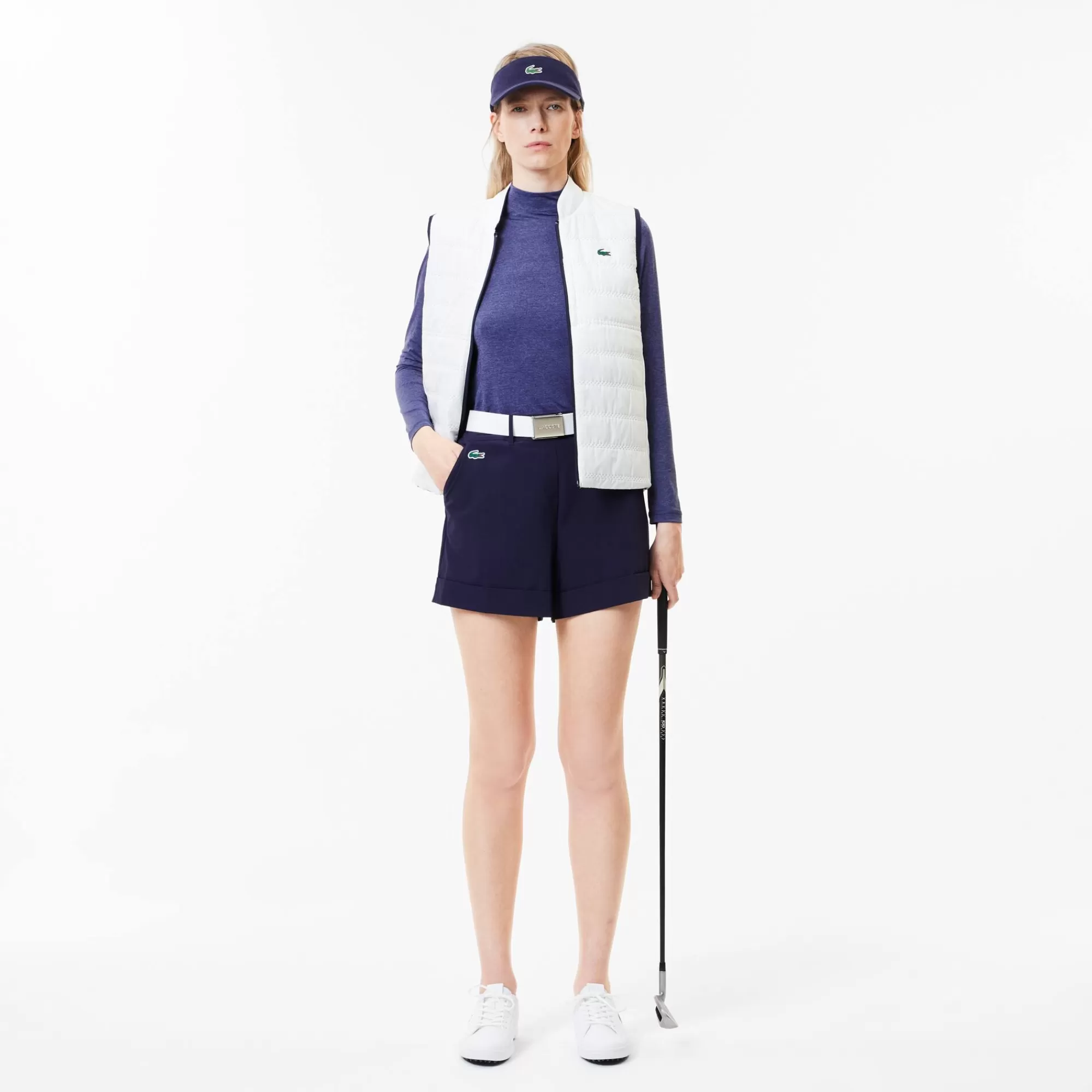 MULHER LACOSTE Golfe | Roupa Deportiva Mulher^Calções de Golf em Tafetá Elásticos e Leves