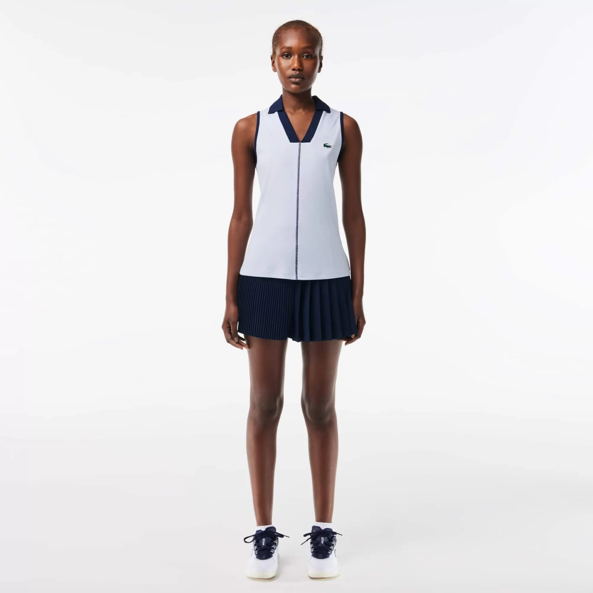 MULHER LACOSTE Ténis | Roupa Deportiva Mulher^Calções de Ténis Forrados Plissados