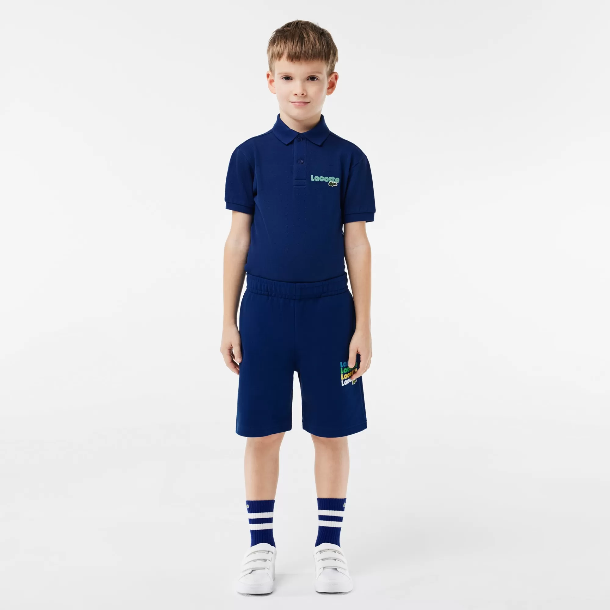 Crianças LACOSTE Moda Menino | Moda Menino^Calções em Felpa com Estampado