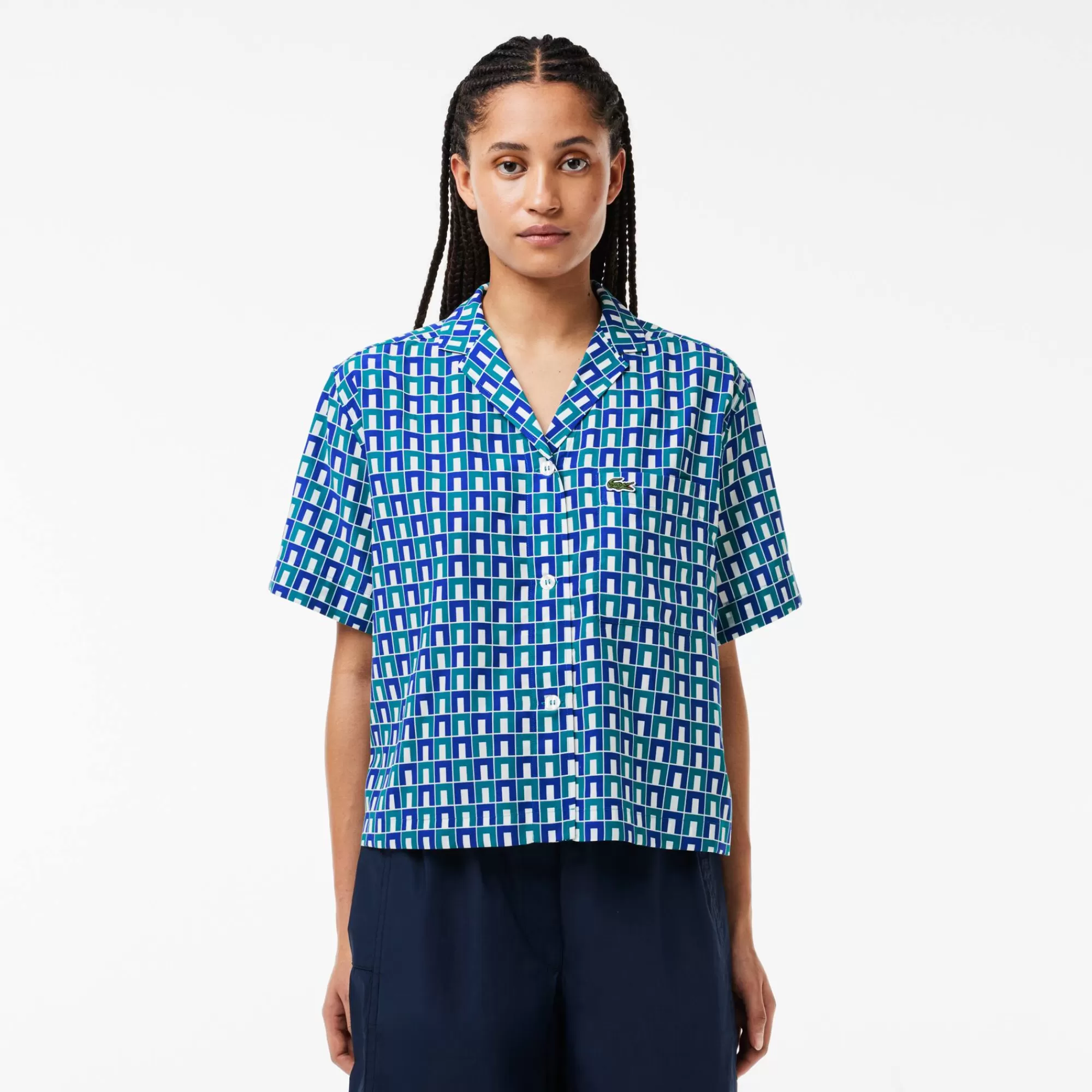 MULHER LACOSTE Camisas & Tops^Camisa com Estampado de Monograma Oversize