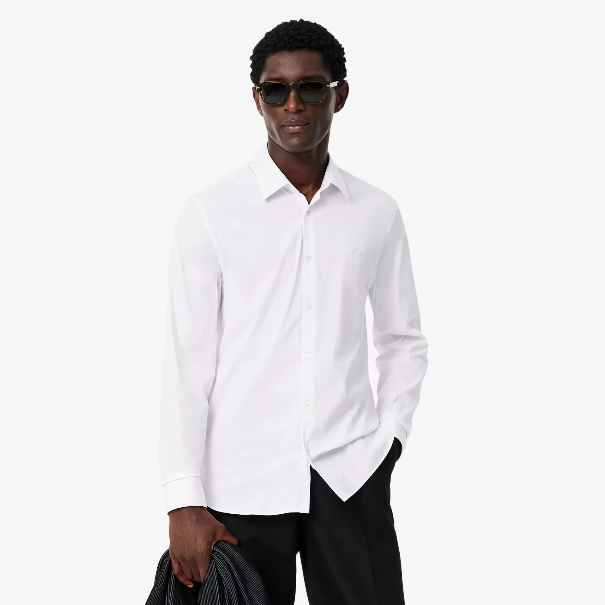 LACOSTE Camisas^Camisa em Popelina Elástica Slim Fit