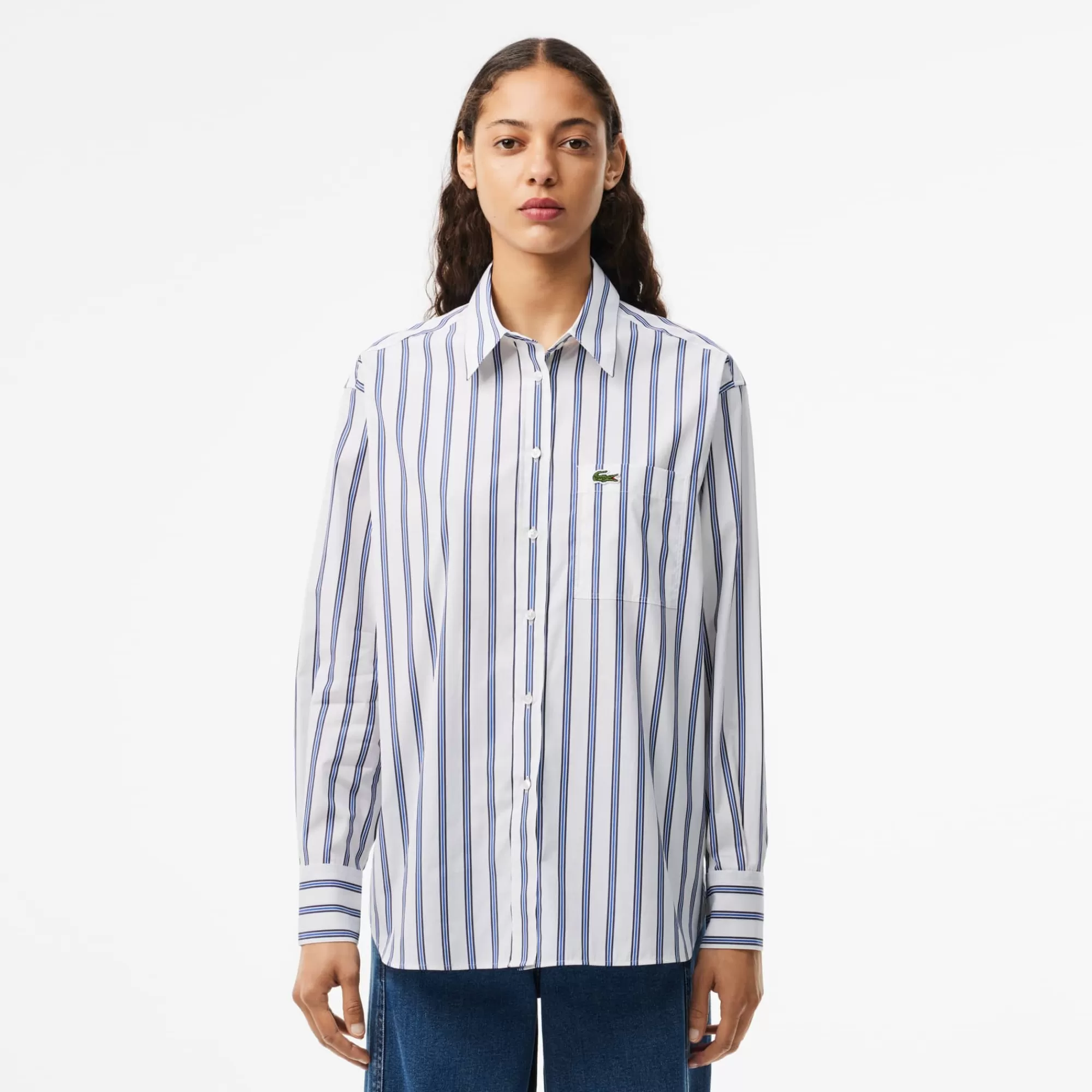 MULHER LACOSTE Camisas & Tops^Camisa em Popelina Oversize