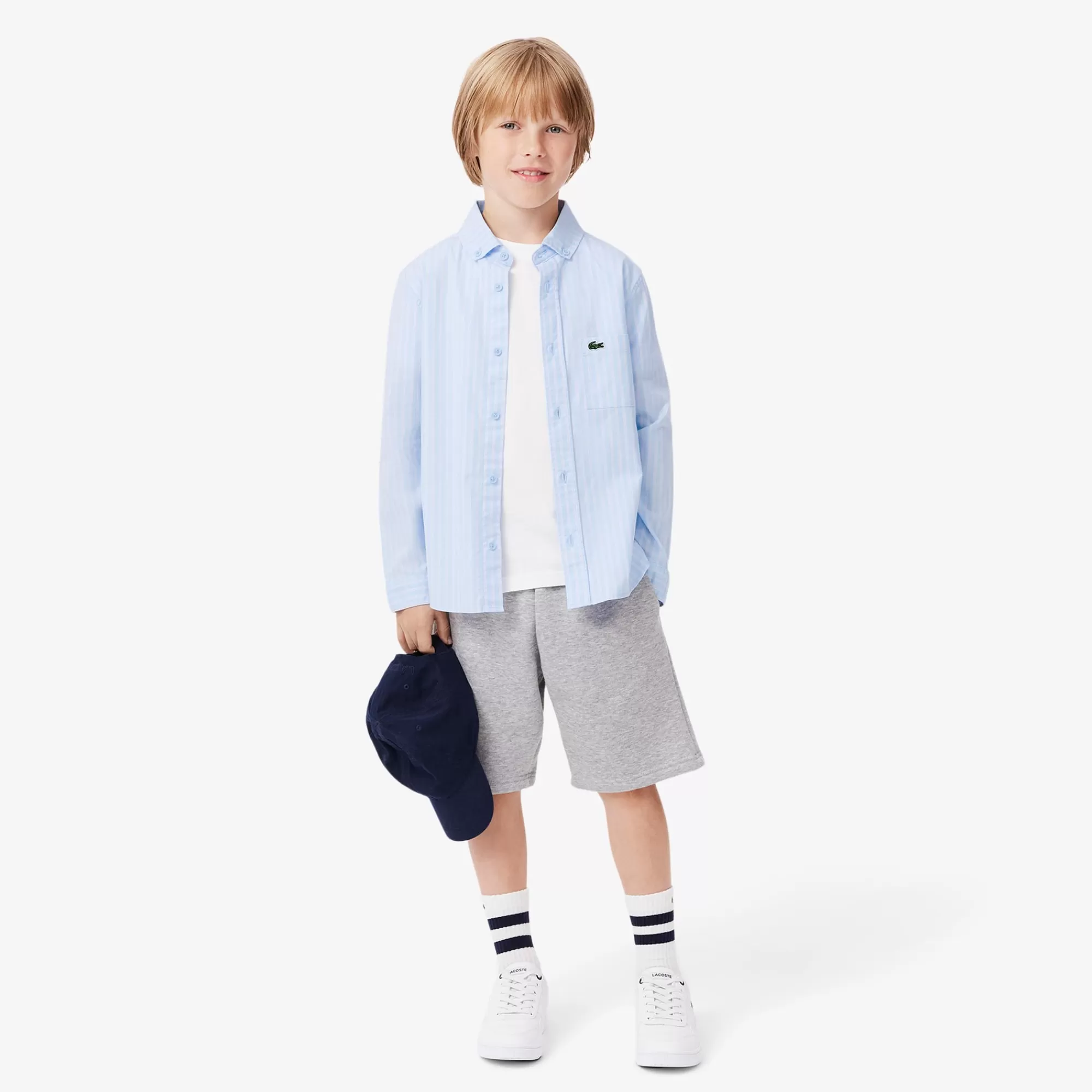 Crianças LACOSTE Moda Menino | Moda Menino^Camisa Oxford às Riscas