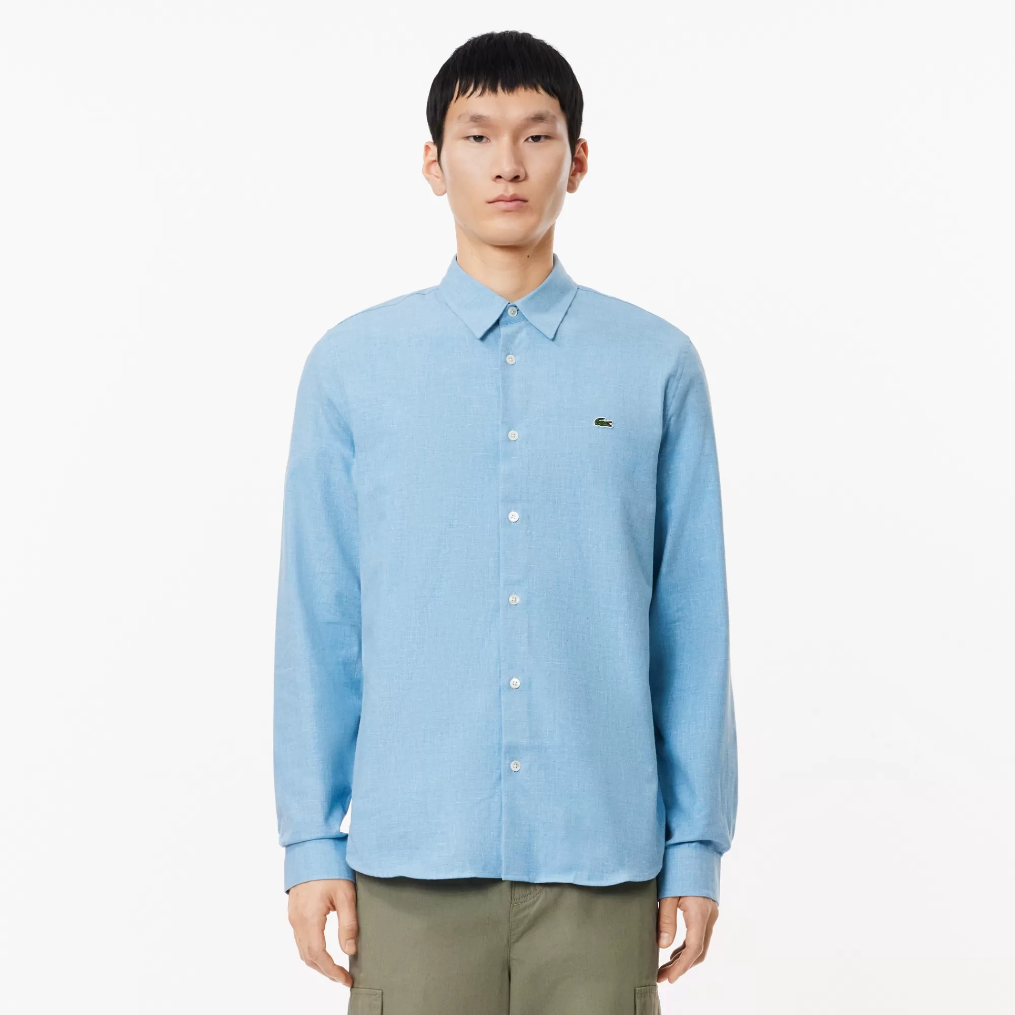 LACOSTE Camisas^Camisa Slim Fit em Chambray de Algodão