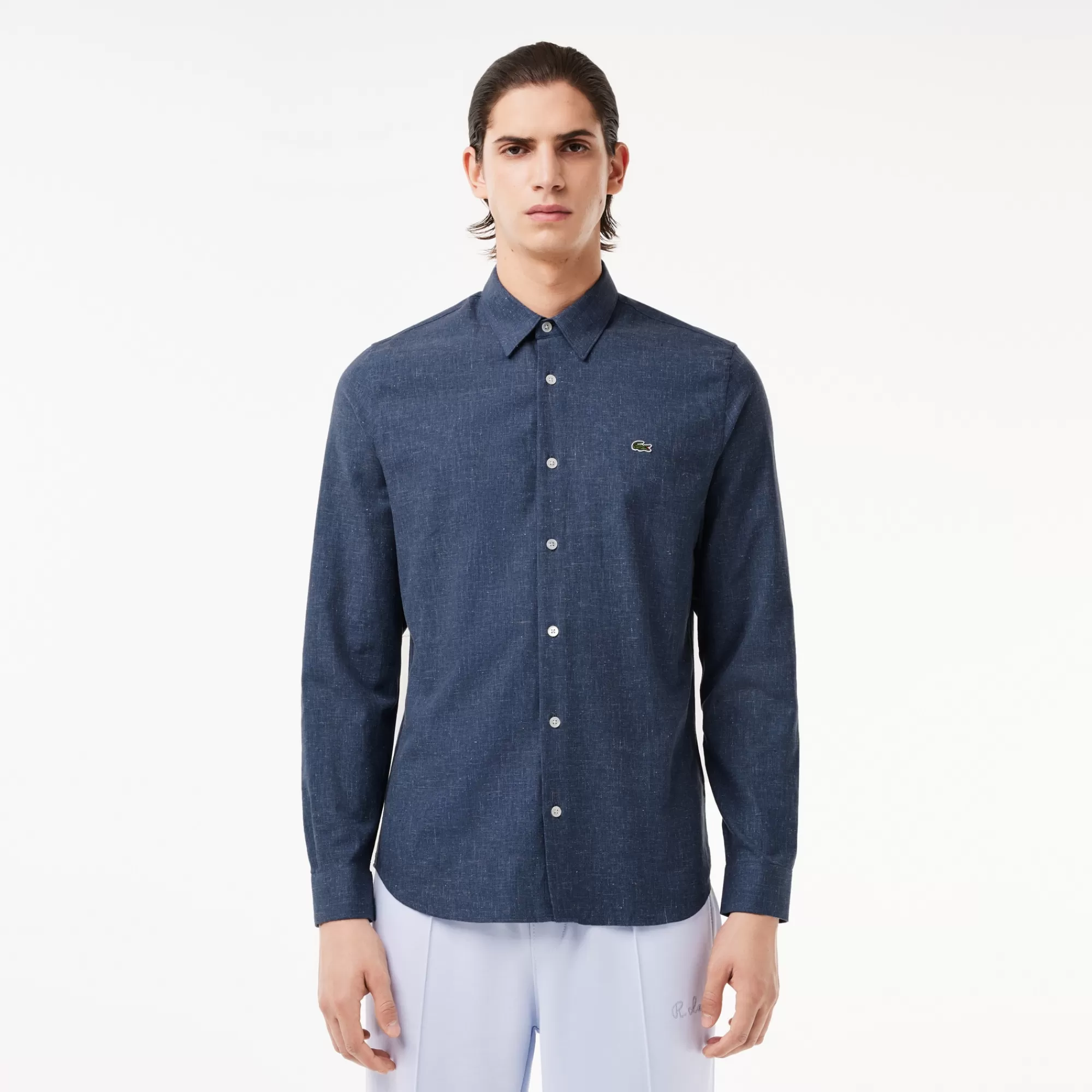 LACOSTE Camisas^Camisa Slim Fit em Chambray de Algodão