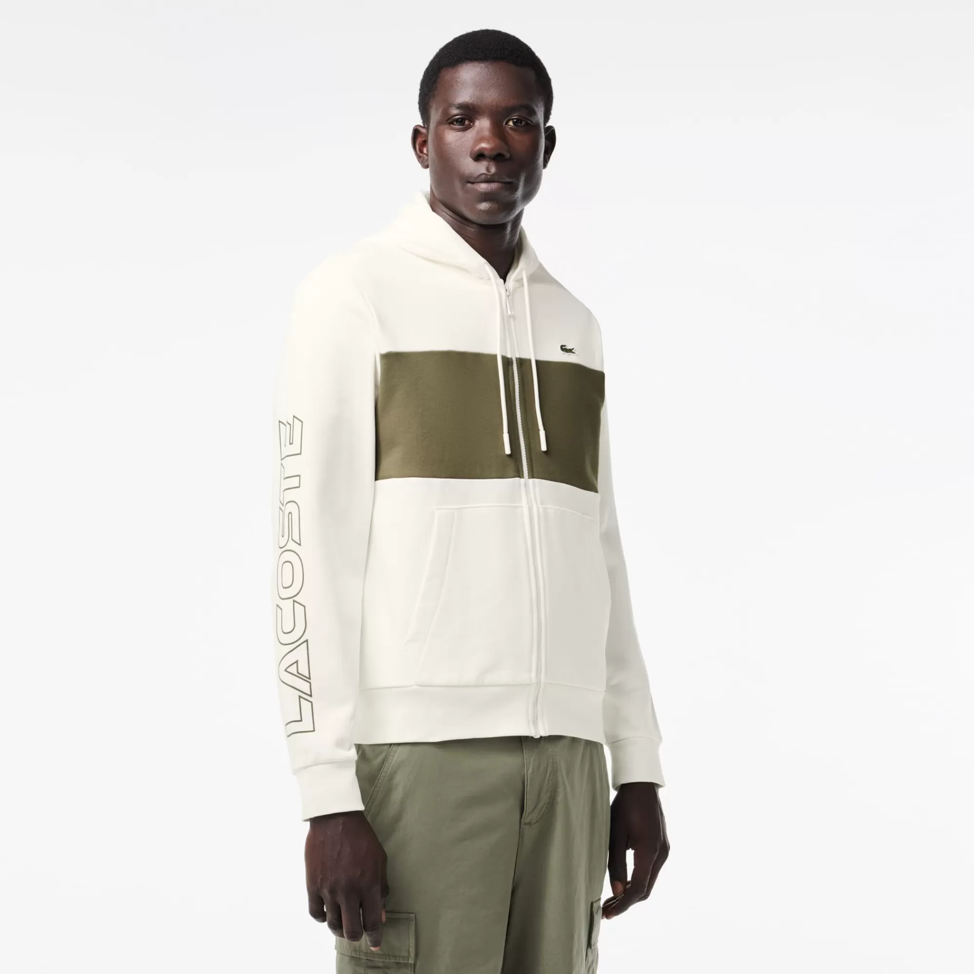 LACOSTE Sweatshirt^Camisola com Capuz em Colorblock e com Fecho