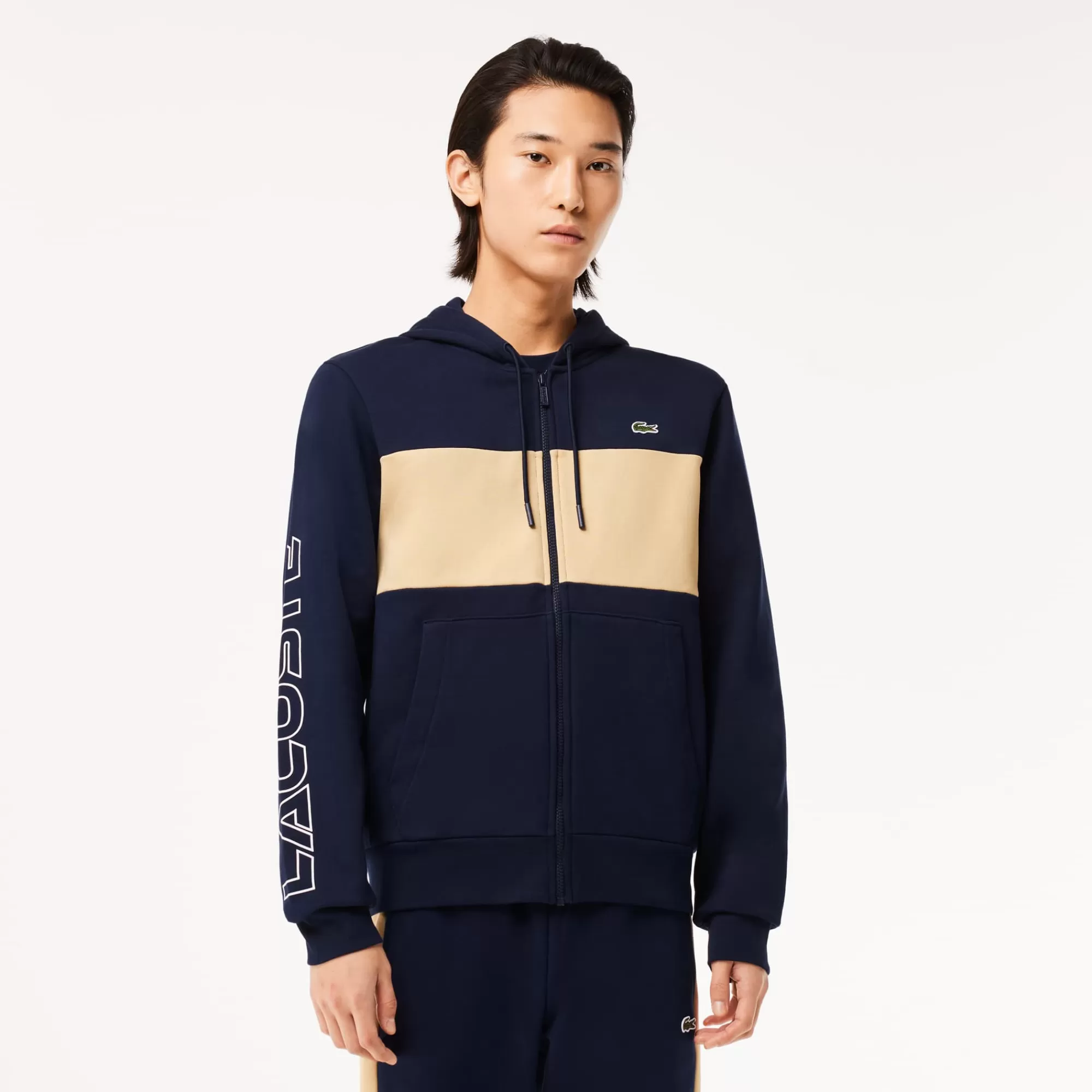 LACOSTE Sweatshirt^Camisola com Capuz em Colorblock e com Fecho