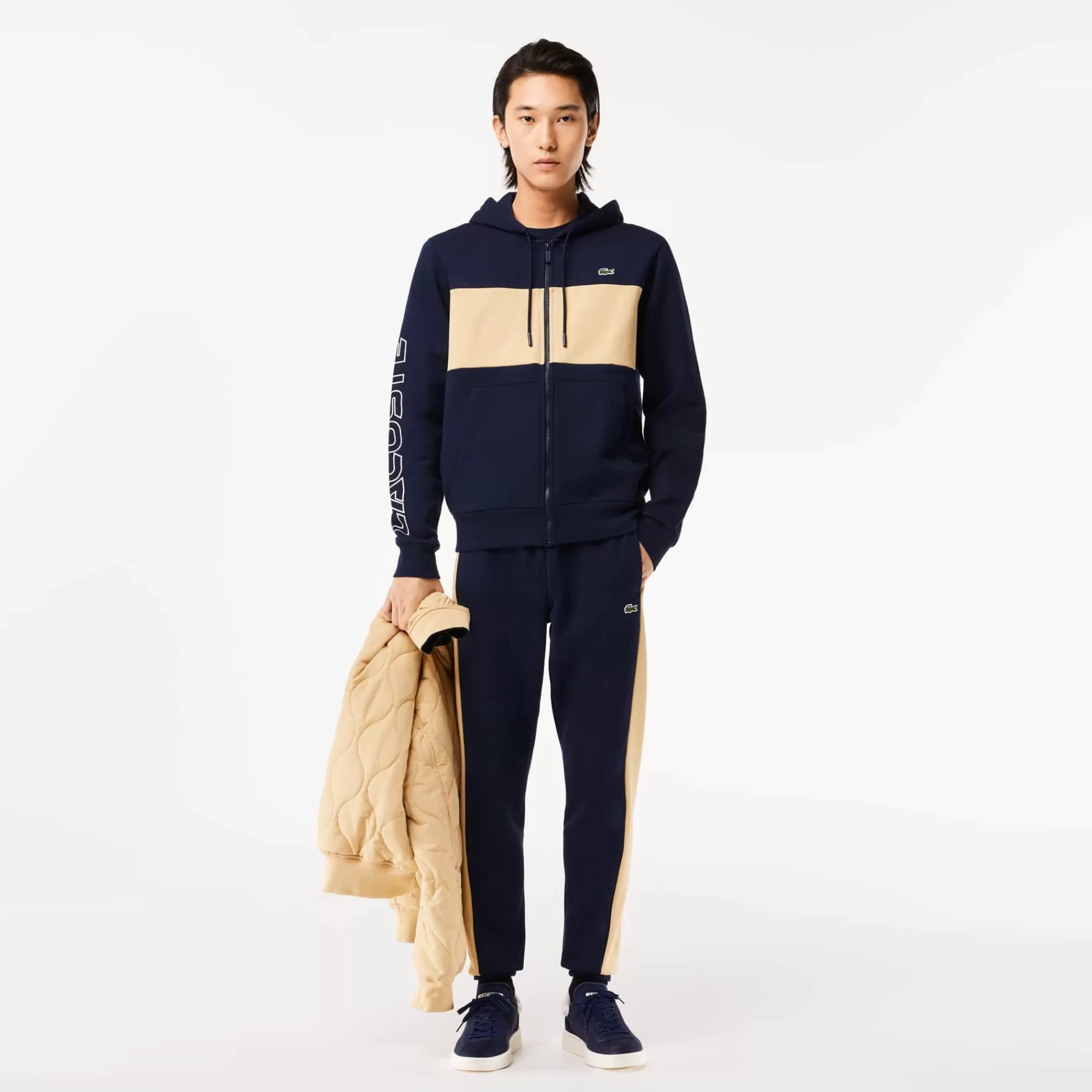 LACOSTE Sweatshirt^Camisola com Capuz em Colorblock e com Fecho