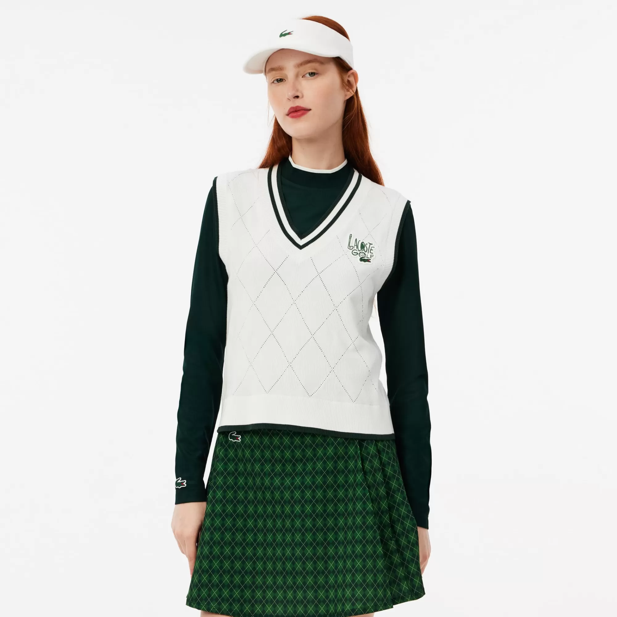 MULHER LACOSTE Golfe | Roupa Deportiva Mulher^Colete tipo Sweater de Golf Elástico e Respirável