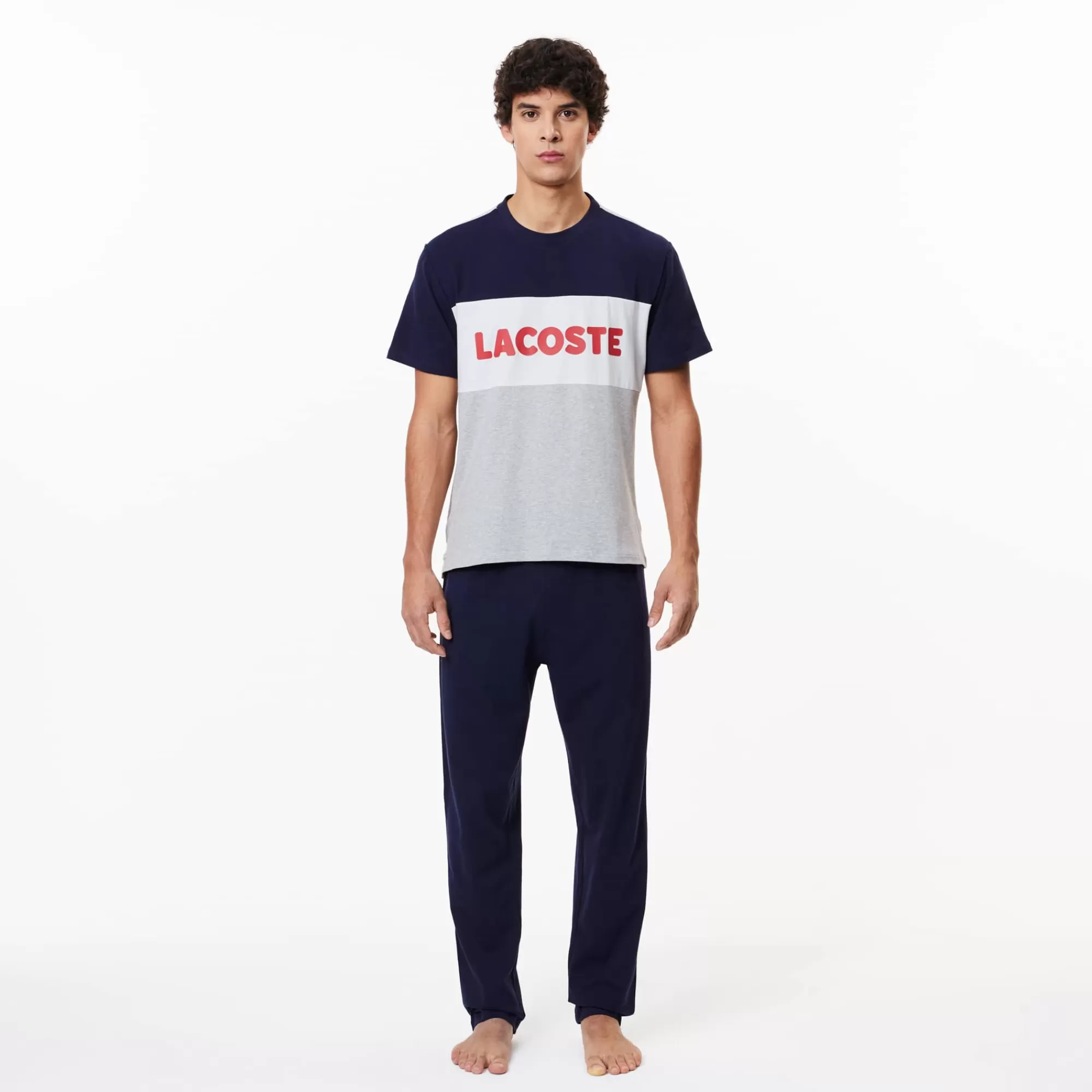 LACOSTE Roupa De Casa | Pijamas^Conjunto de Pijama de Algodão Colorblock Comprido