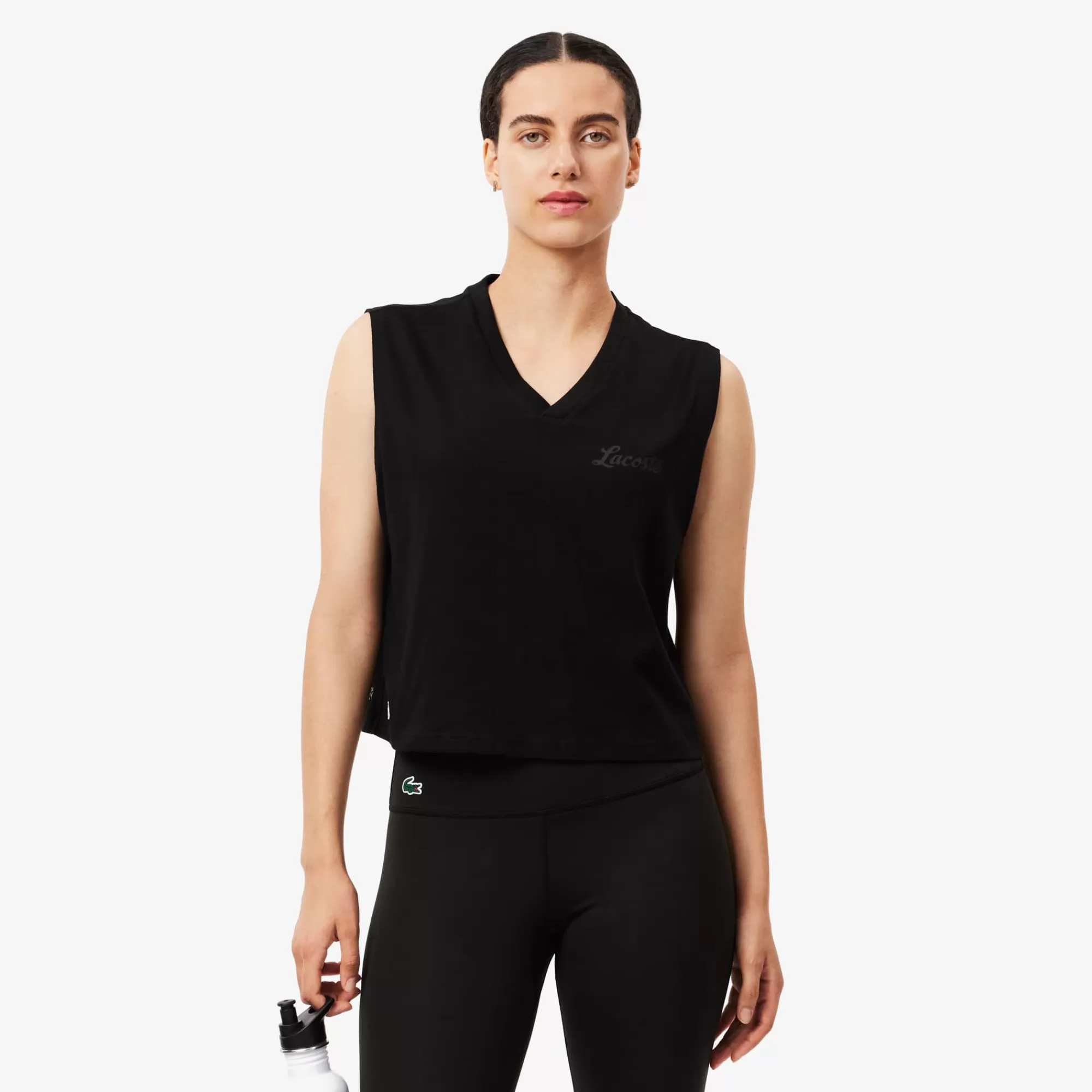 MULHER LACOSTE Roupa Deportiva Mulher | T-Shirts^Crop Top Desportivao de Algodão com Tecnologia Ultra-Dry