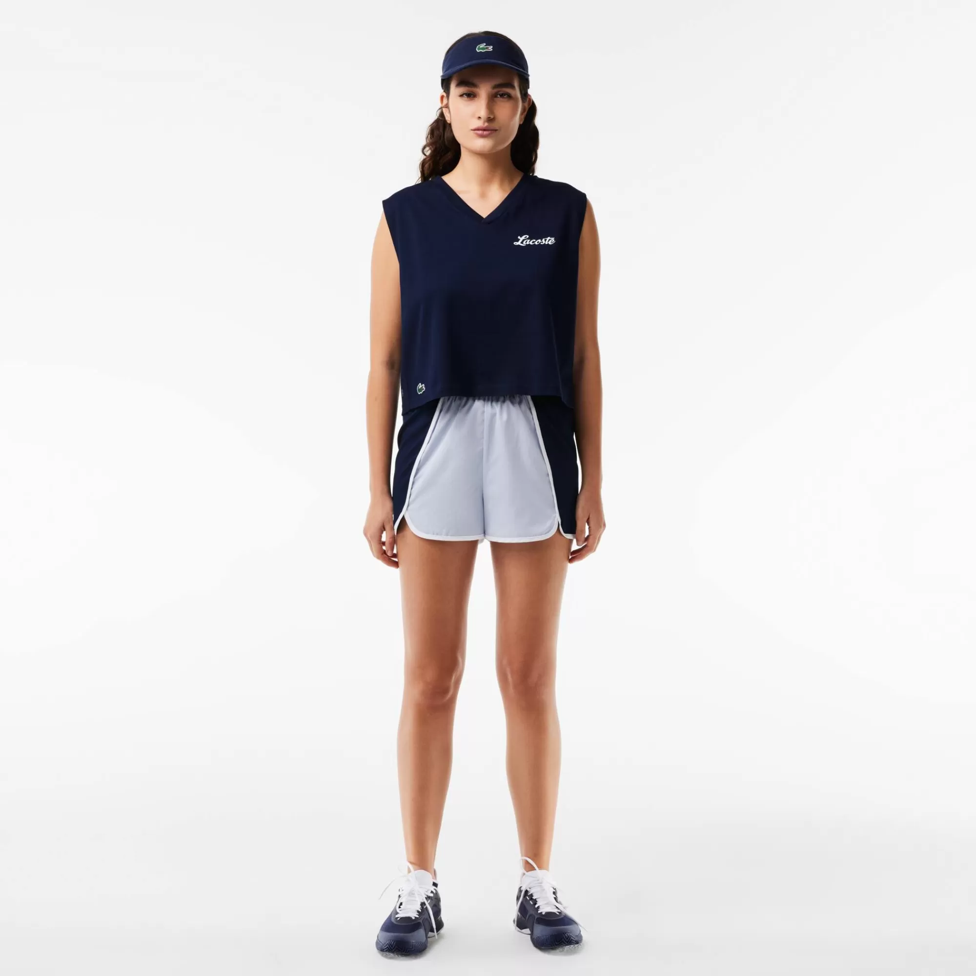 MULHER LACOSTE Ginásio & Treino | Roupa Deportiva Mulher^Crop Top Desportivao de Algodão com Tecnologia Ultra-Dry