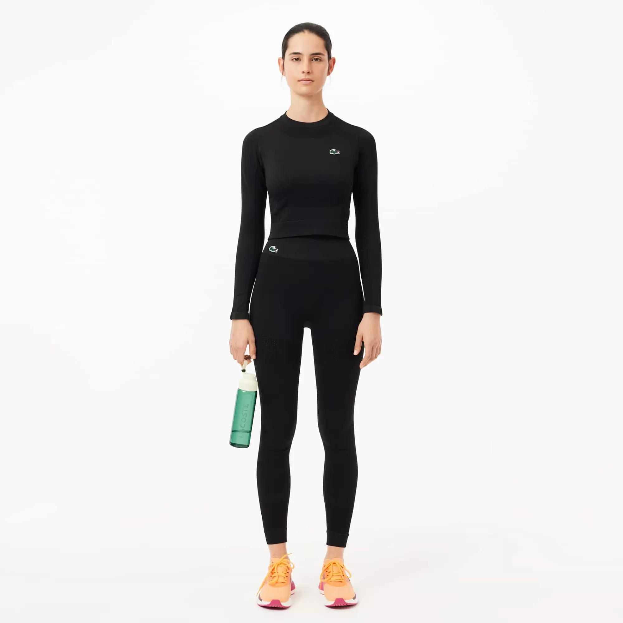 MULHER LACOSTE Ginásio & Treino | Roupa Deportiva Mulher^Crop Top Desportivo de Costas Abertas e Sem Costuras
