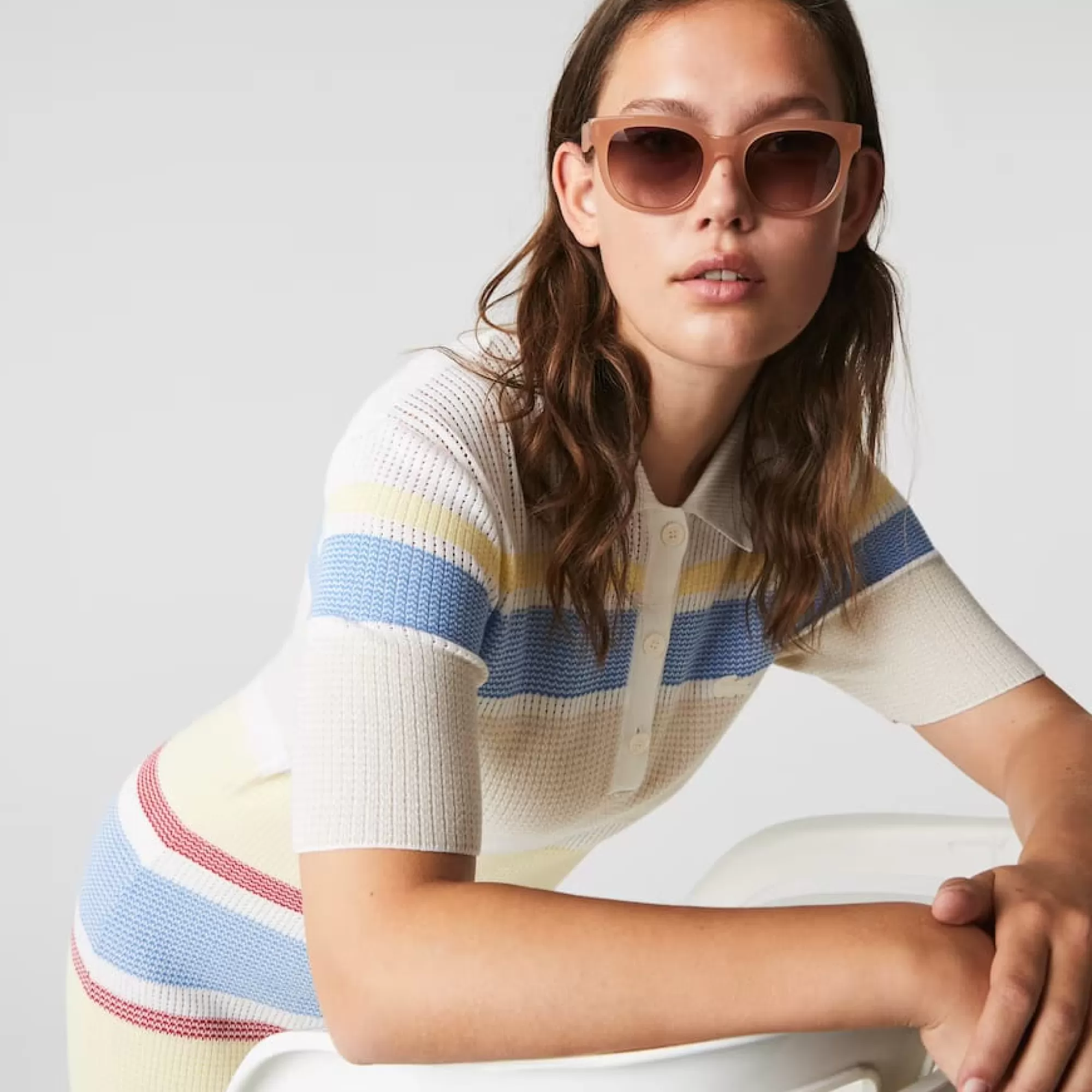 MULHER LACOSTE Óculos De Sol^Óculos Croco Skin Ovais de Acetato
