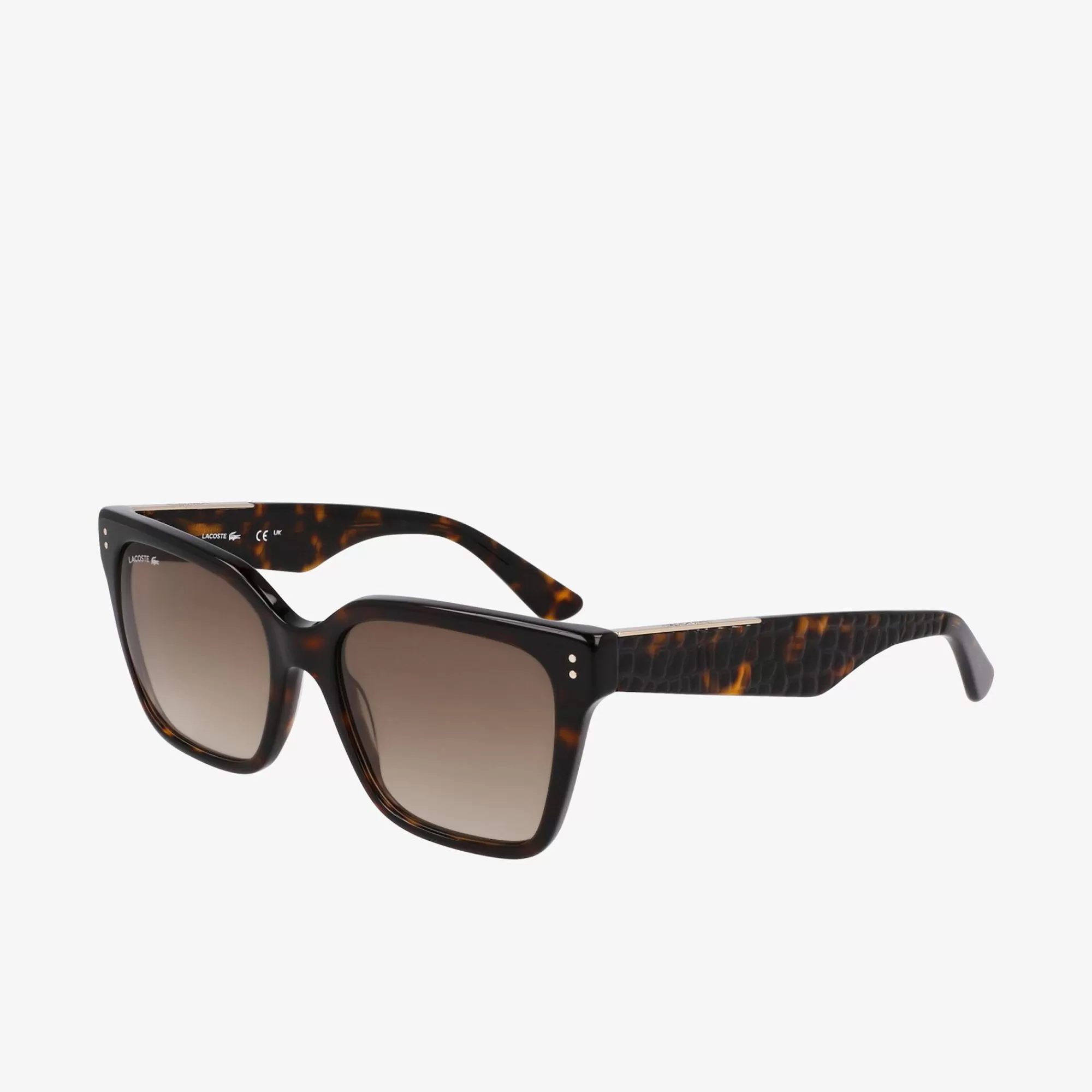 MULHER LACOSTE Óculos De Sol^Óculos Croco Skin Retangulares de Acetato