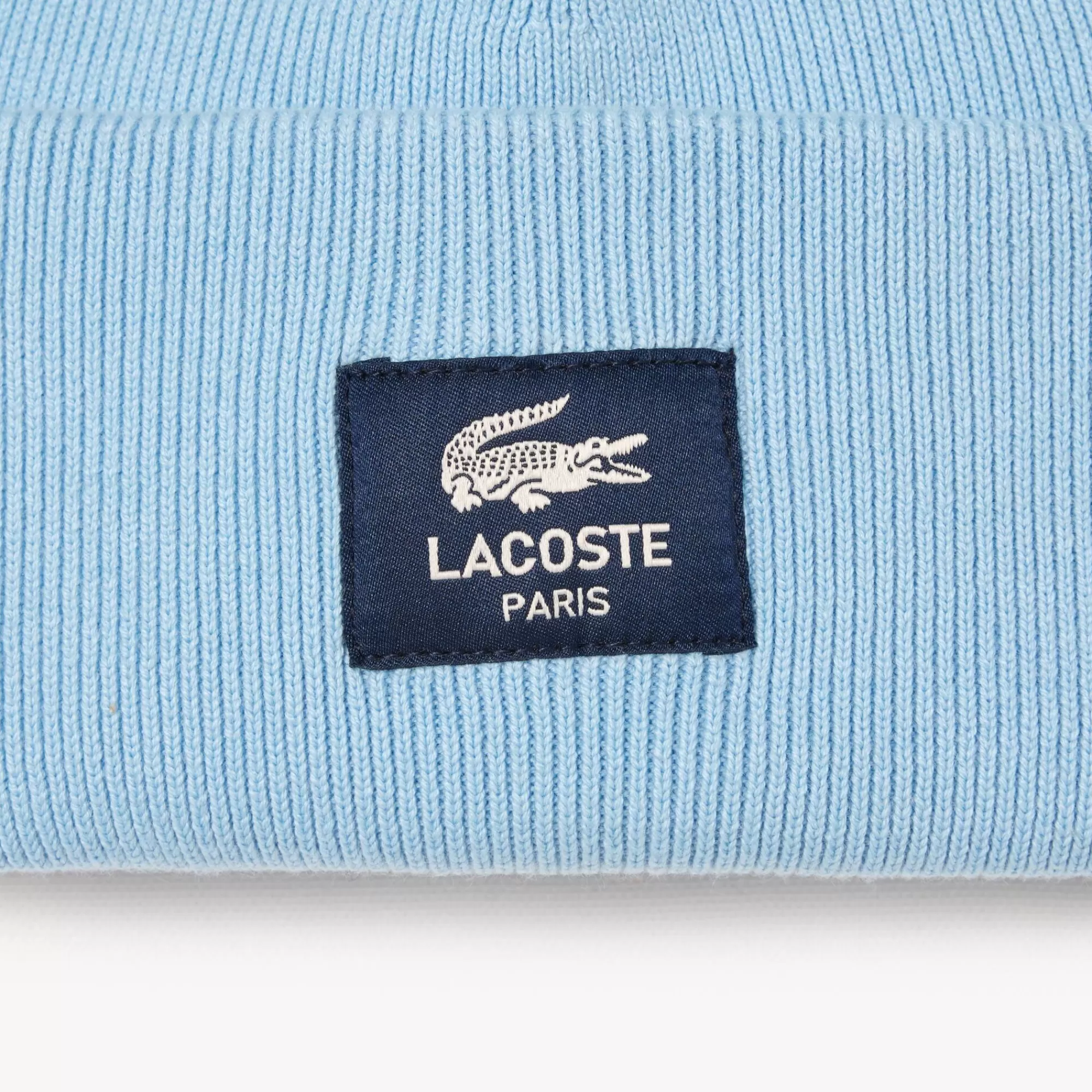 MULHER LACOSTE Luvas & Gorros | Bonés & Chapéus^Gorro de Algodão Canelado com Emblema