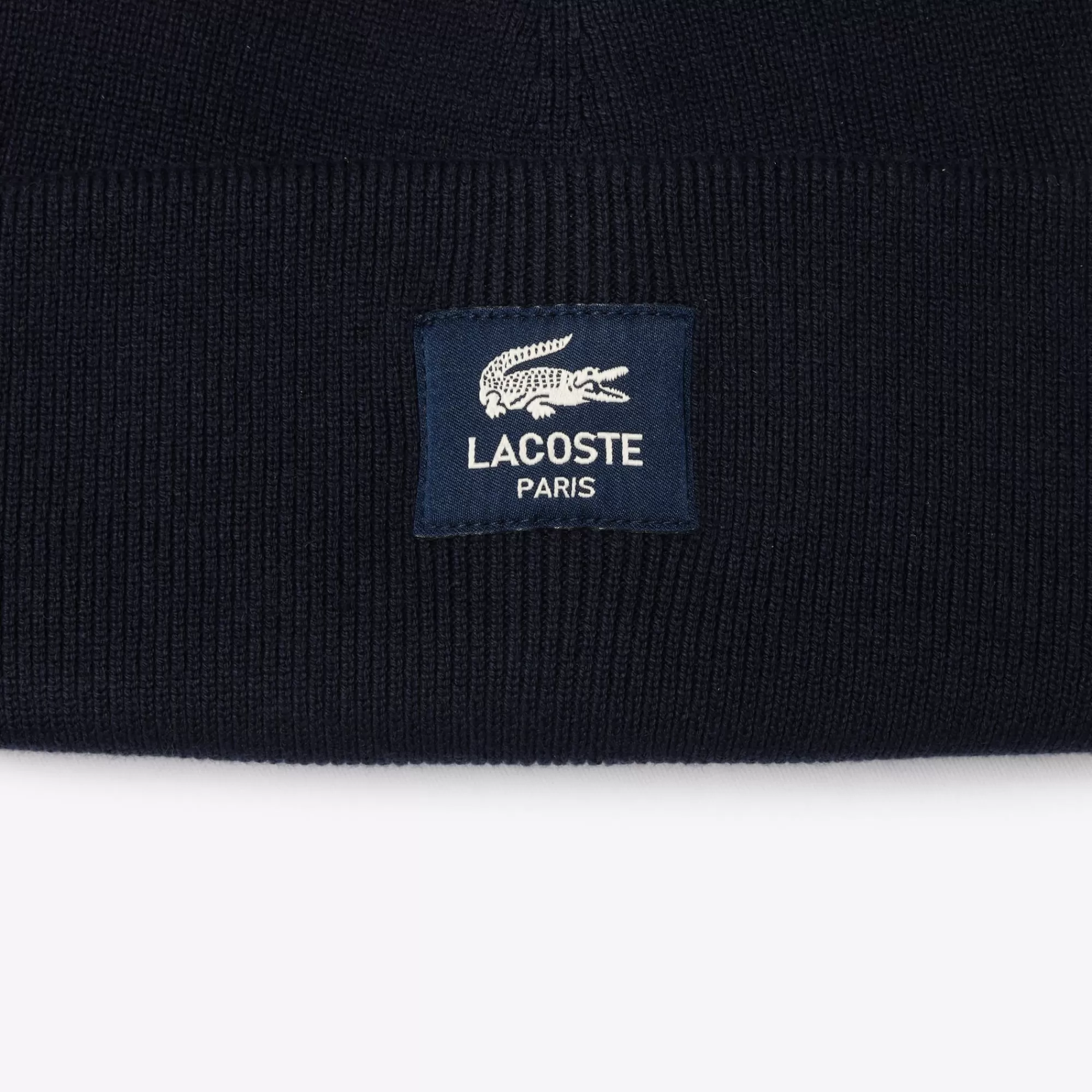 MULHER LACOSTE Luvas & Gorros | Bonés & Chapéus^Gorro de Algodão Canelado com Emblema