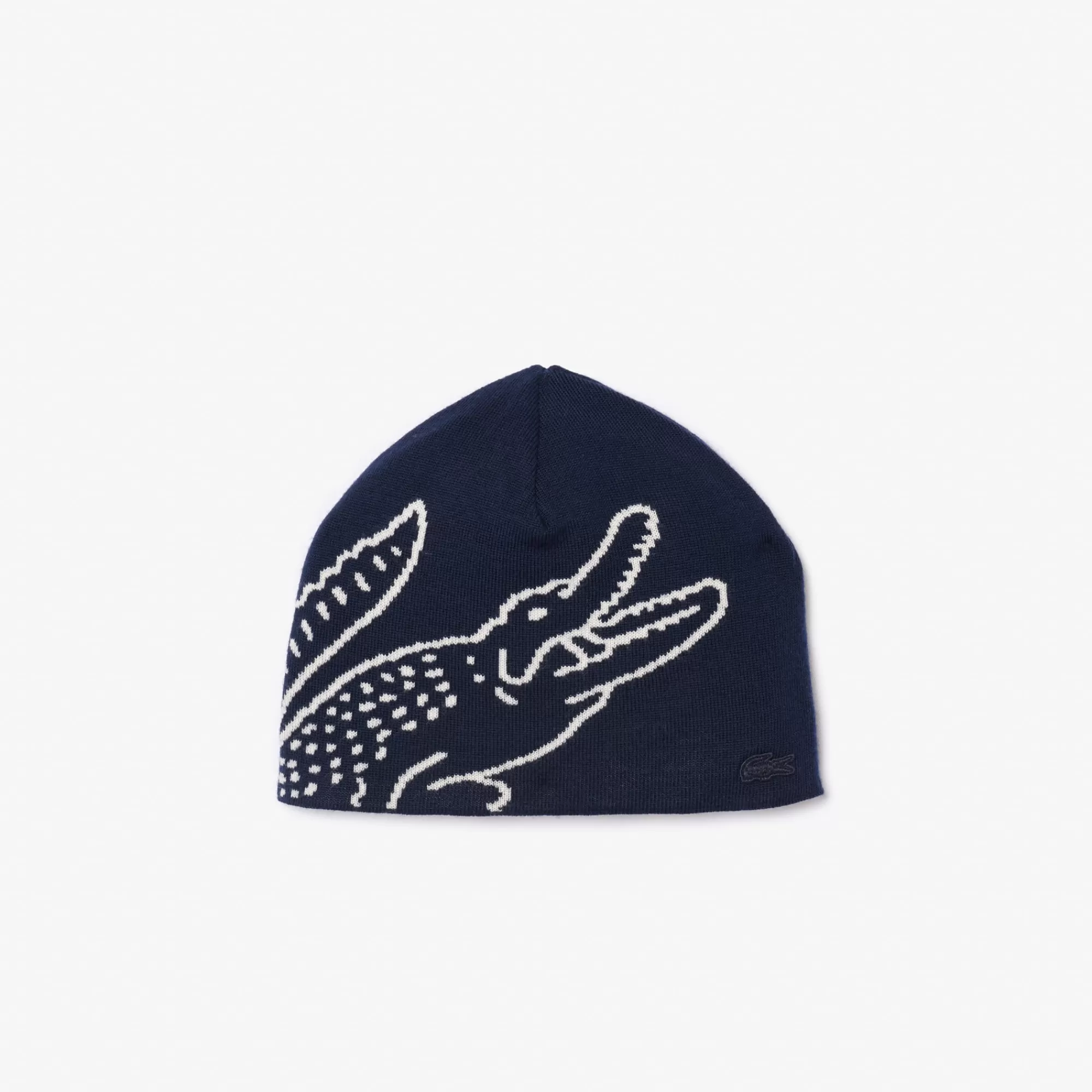 MULHER LACOSTE Luvas & Gorros | Bonés & Chapéus^Gorro de Lã Jacquard com Crocodilo