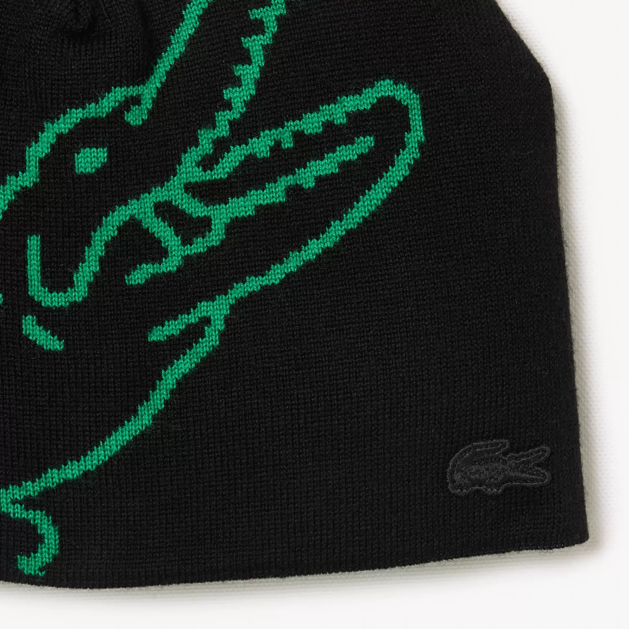 MULHER LACOSTE Luvas & Gorros | Bonés & Chapéus^Gorro de Lã Jacquard com Crocodilo