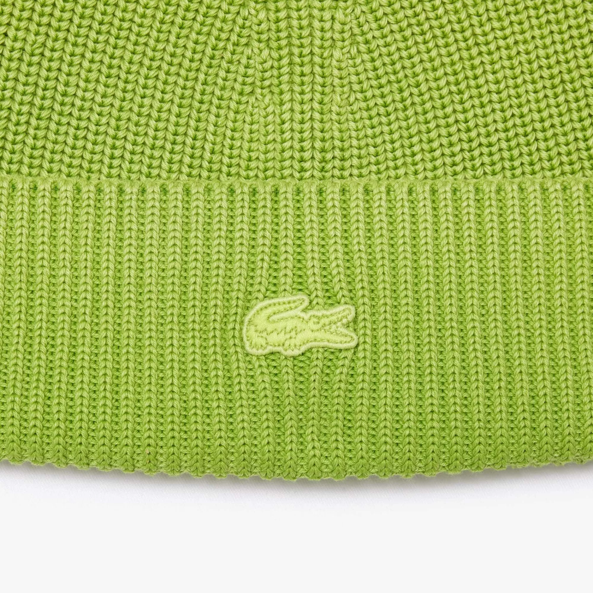 MULHER LACOSTE Luvas & Gorros | Bonés & Chapéus^Gorro em Algodão Canelado de Efeito Lavado