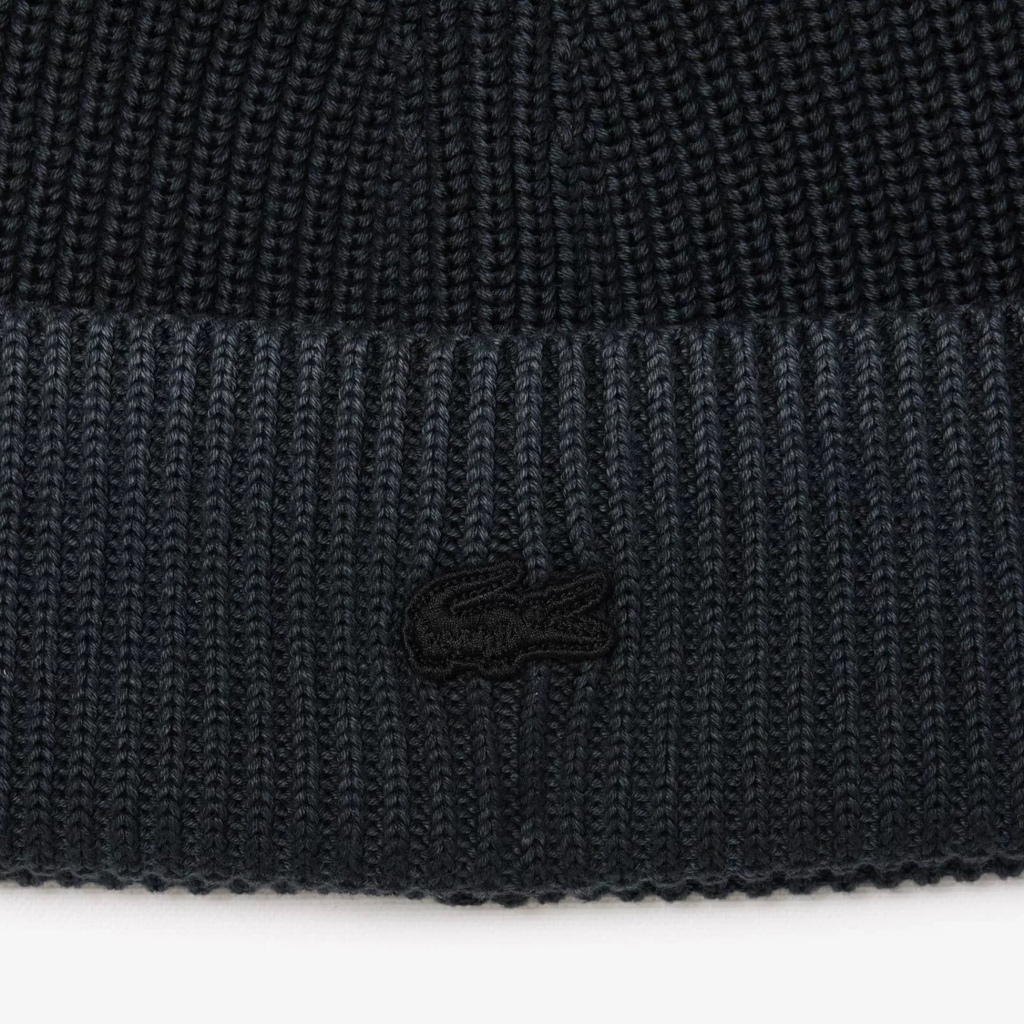 MULHER LACOSTE Luvas & Gorros | Bonés & Chapéus^Gorro em Algodão Canelado de Efeito Lavado