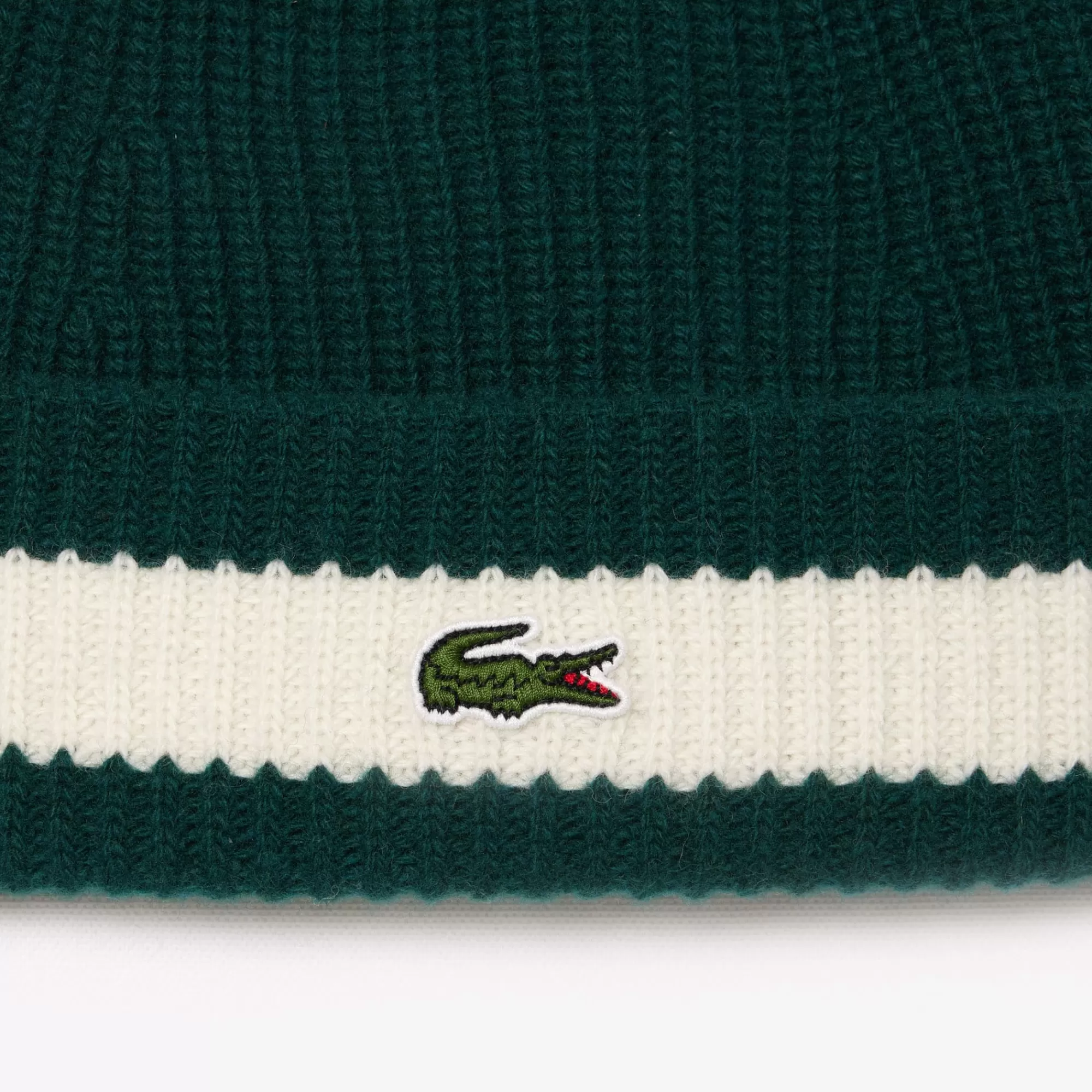 MULHER LACOSTE Luvas & Gorros | Bonés & Chapéus^Gorro em Malha Canelada de Lã