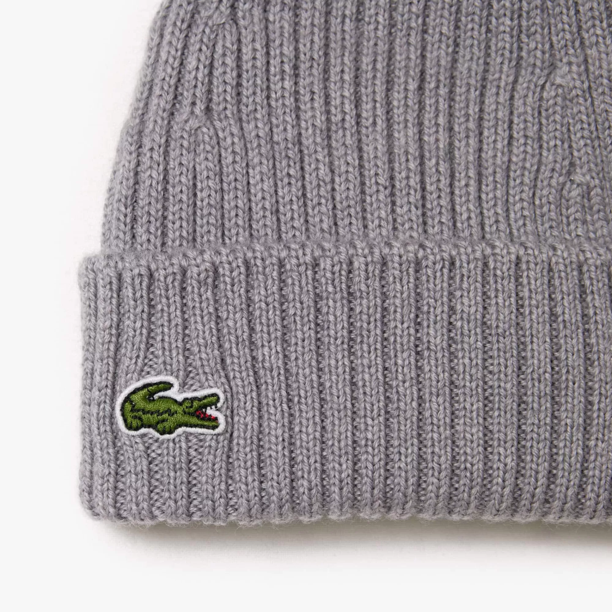 Crianças LACOSTE Acessorios | Acessorios^Gorro em Malha Canelada de Lã