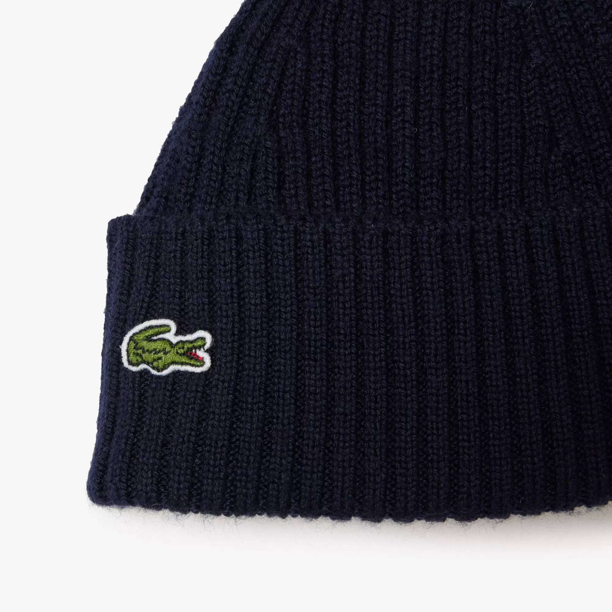 Crianças LACOSTE Acessorios | Acessorios^Gorro em Malha Canelada de Lã