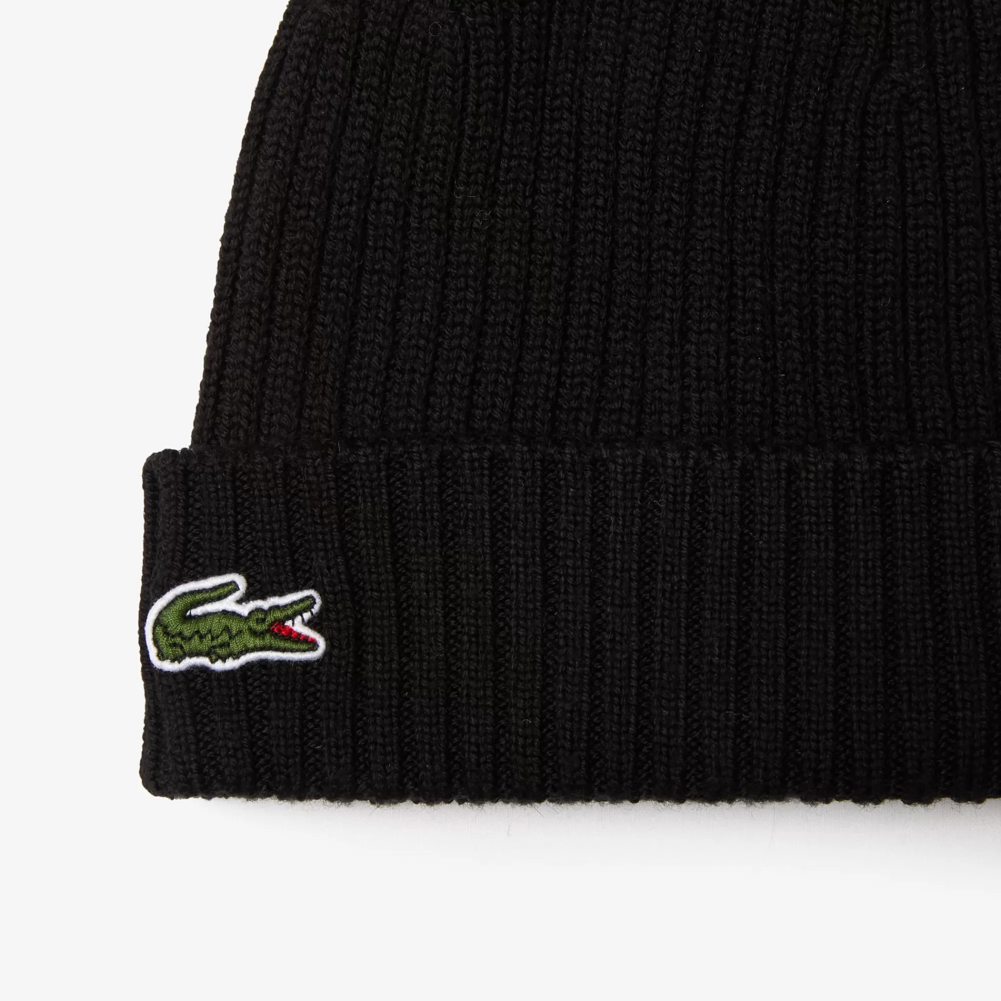 MULHER LACOSTE Luvas & Gorros | Bonés & Chapéus^Gorro em Malha Canelada Escovada de Lã