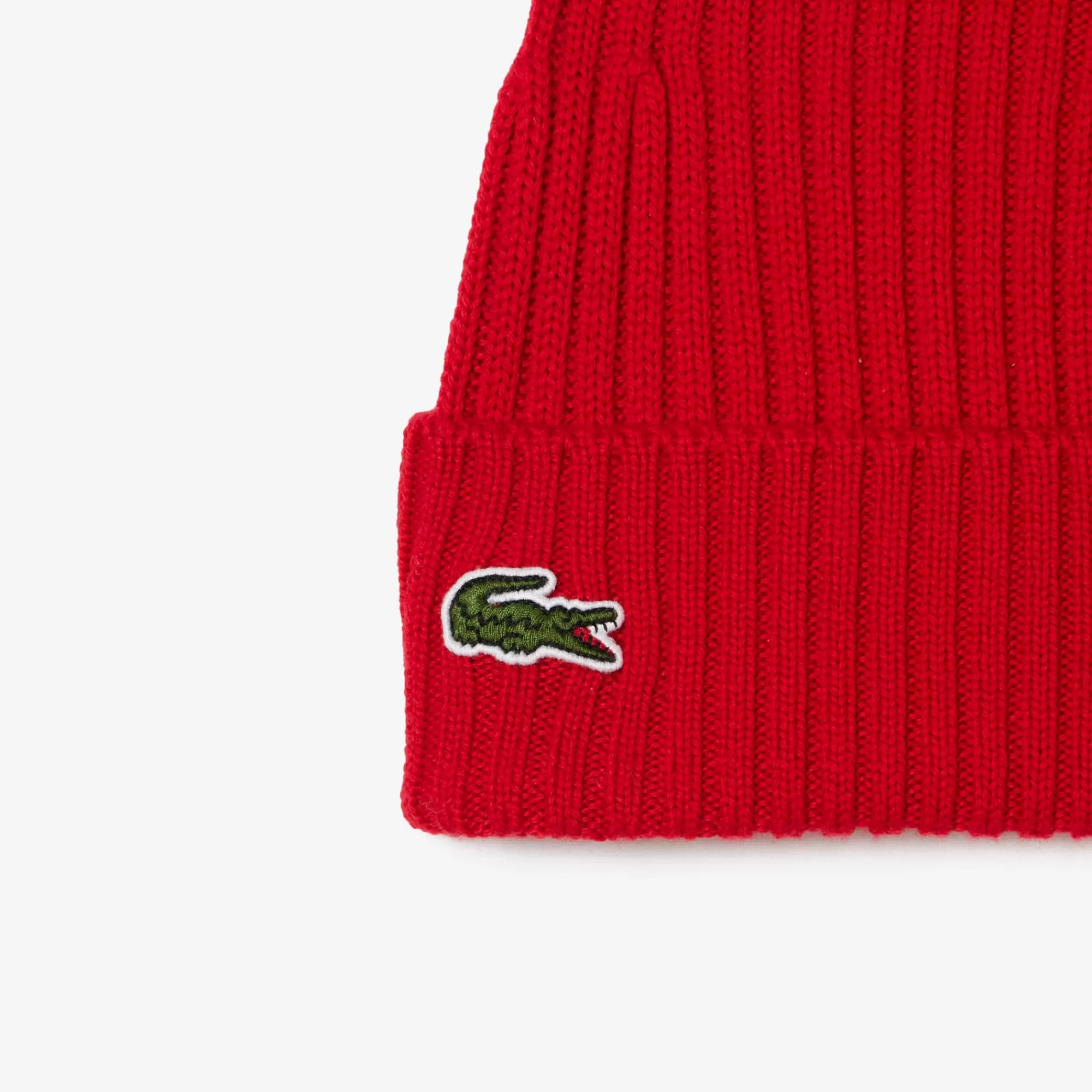 MULHER LACOSTE Luvas & Gorros | Bonés & Chapéus^Gorro em Malha Canelada Escovada de Lã