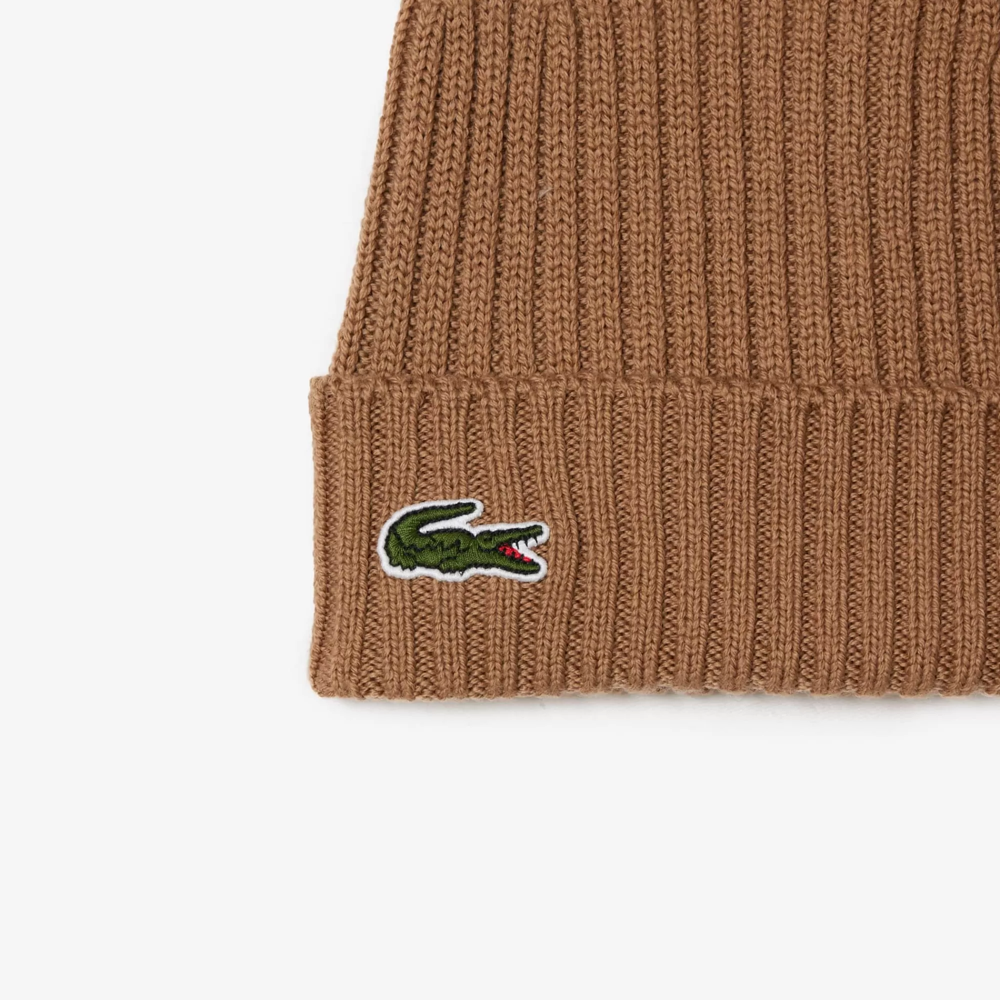 MULHER LACOSTE Luvas & Gorros | Bonés & Chapéus^Gorro em Malha Canelada Escovada de Lã